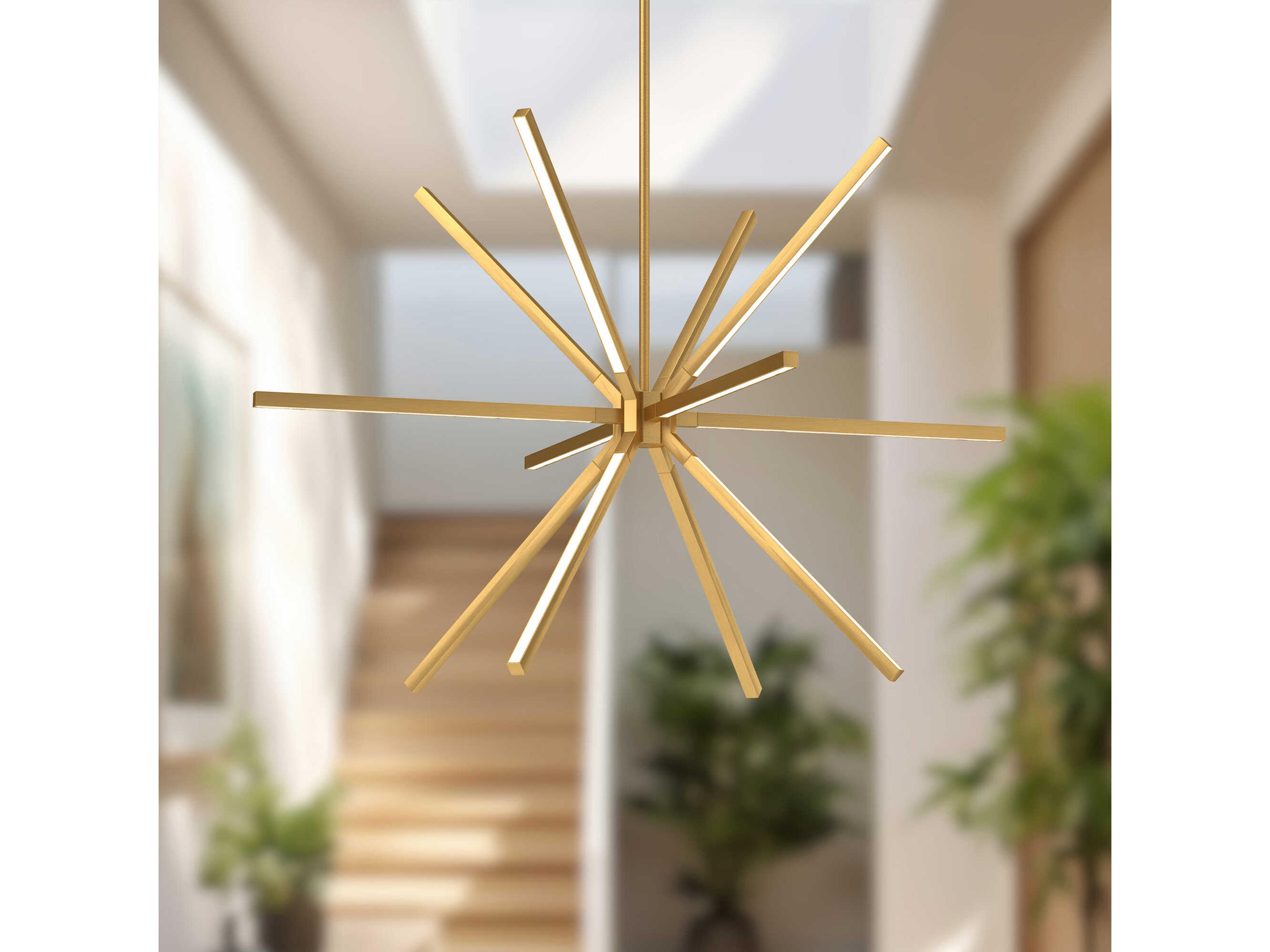 Kuzco Lighting Sirius Minor Brushed Gold Sputnik Chandelier