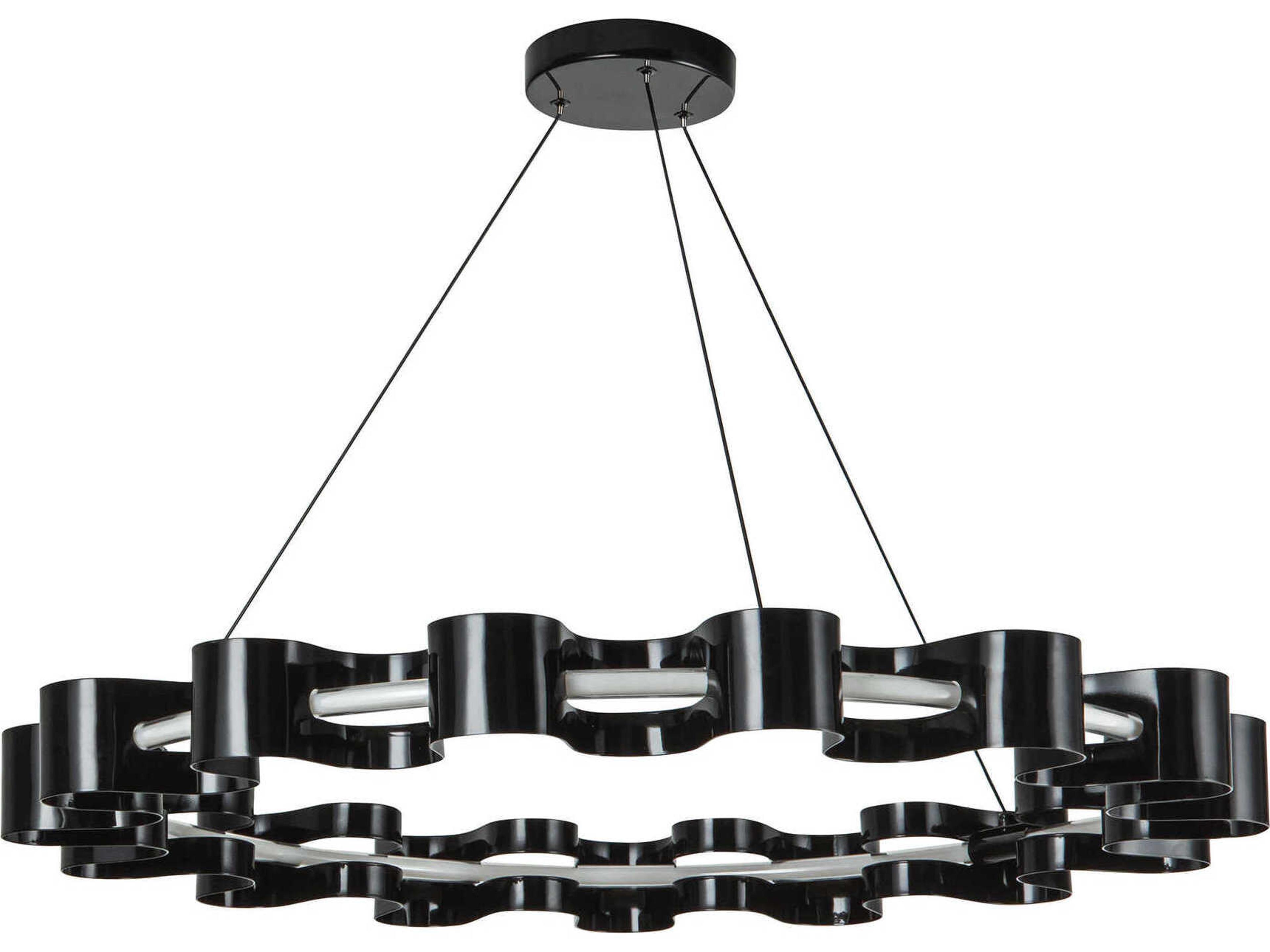 Kuzco Lighting Nami Gloss Black Round Chandelier