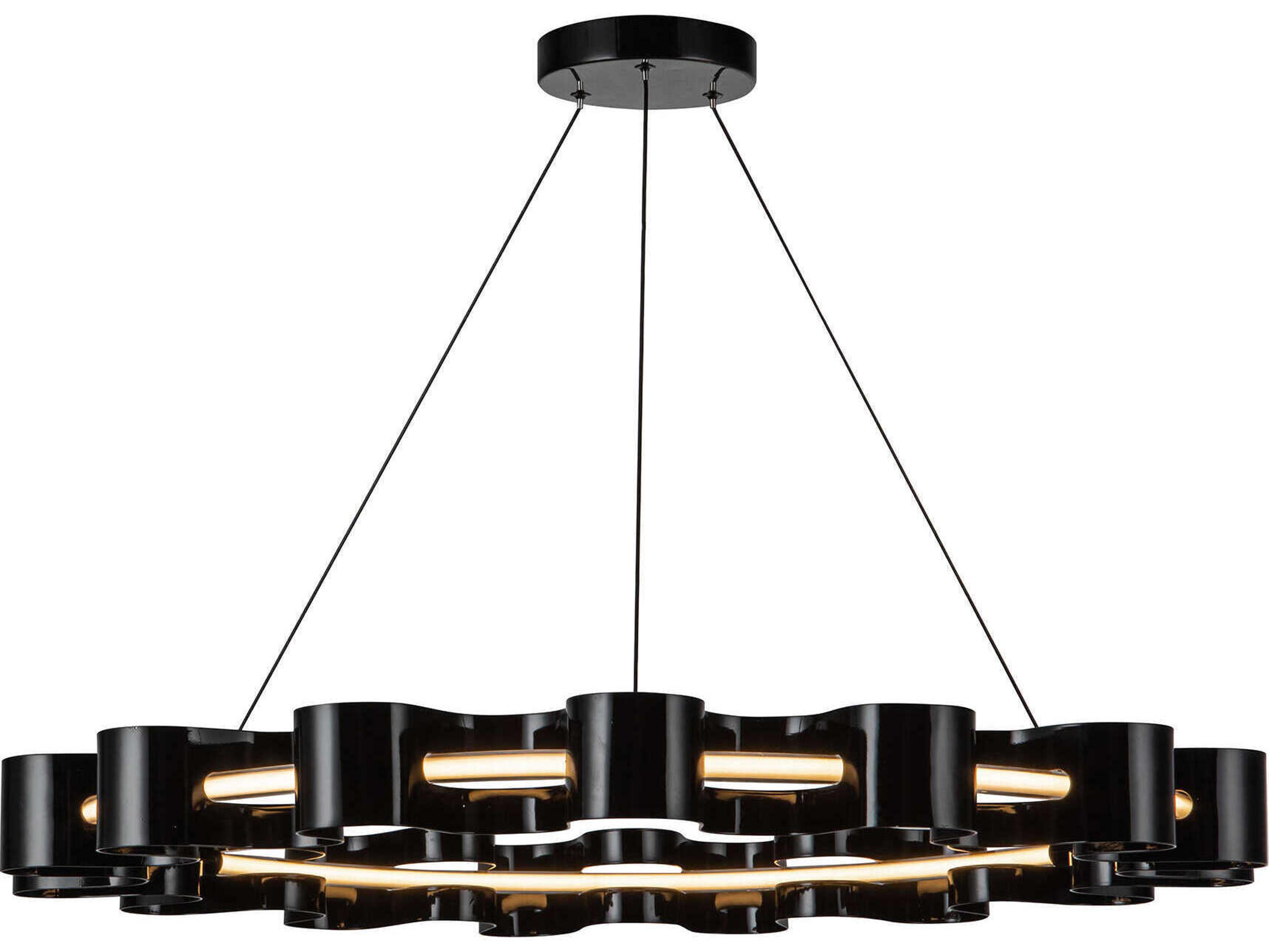 Kuzco Lighting Nami Gloss Black Round Chandelier