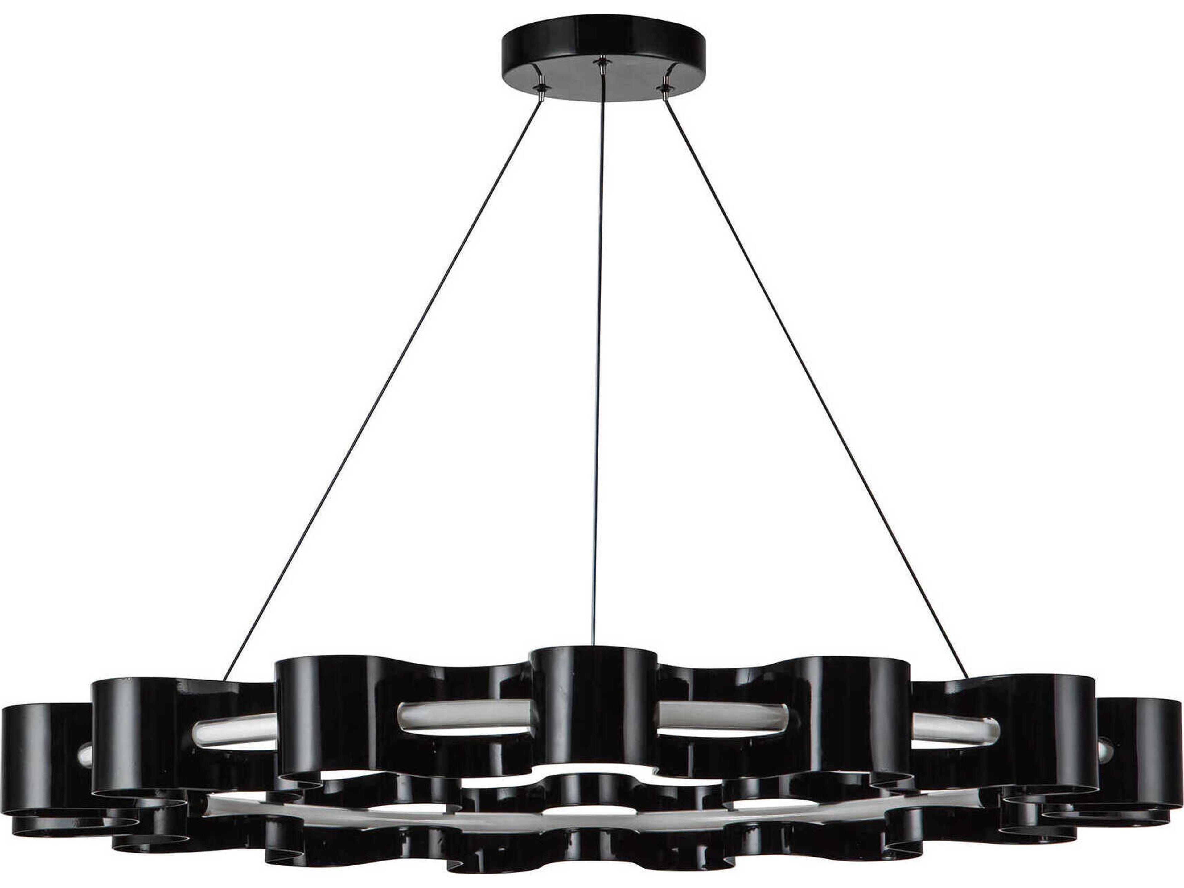 Kuzco Lighting Nami Gloss Black Round Chandelier