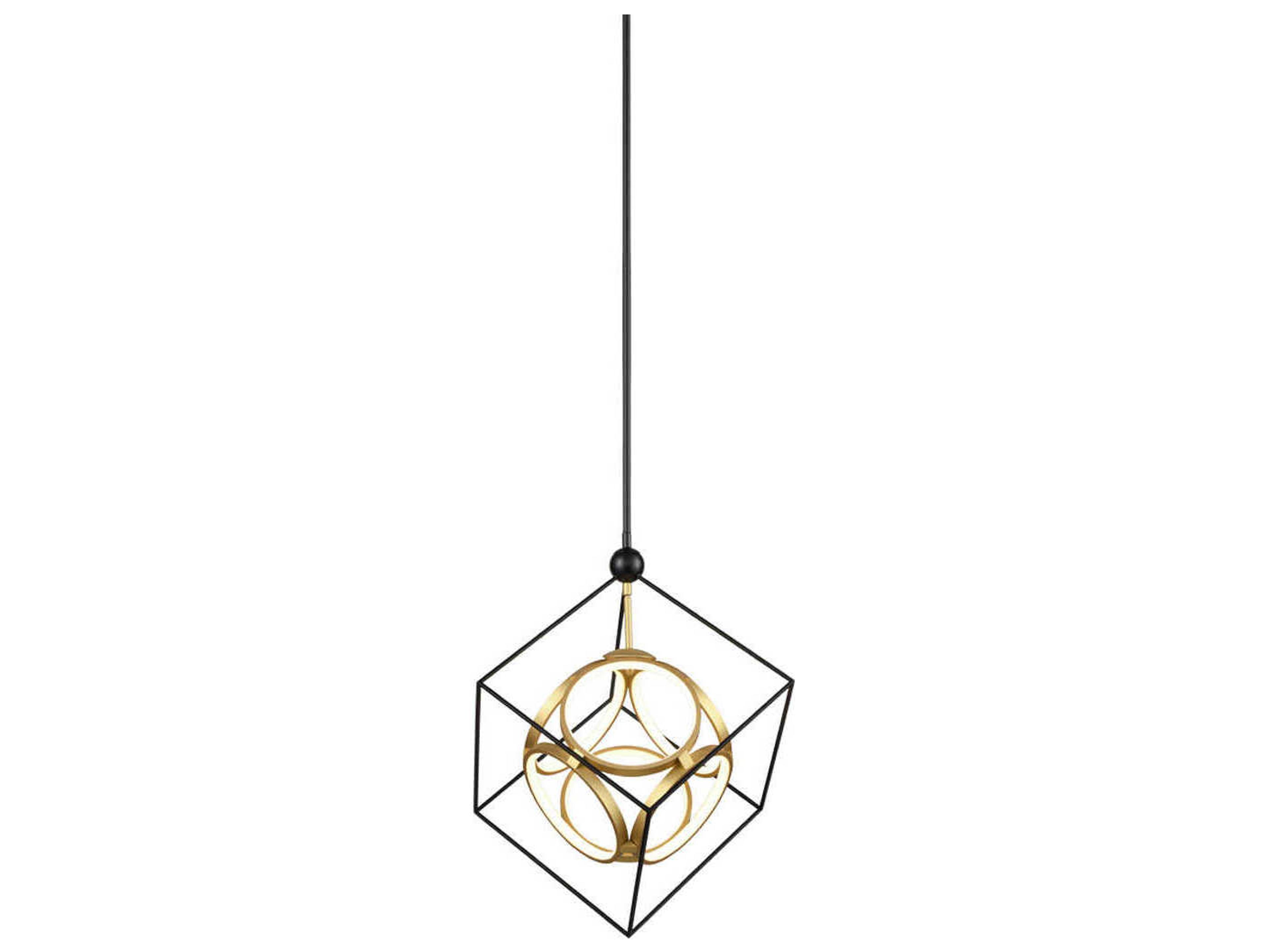 Monza Black Antique Brass Geometric Chandelier