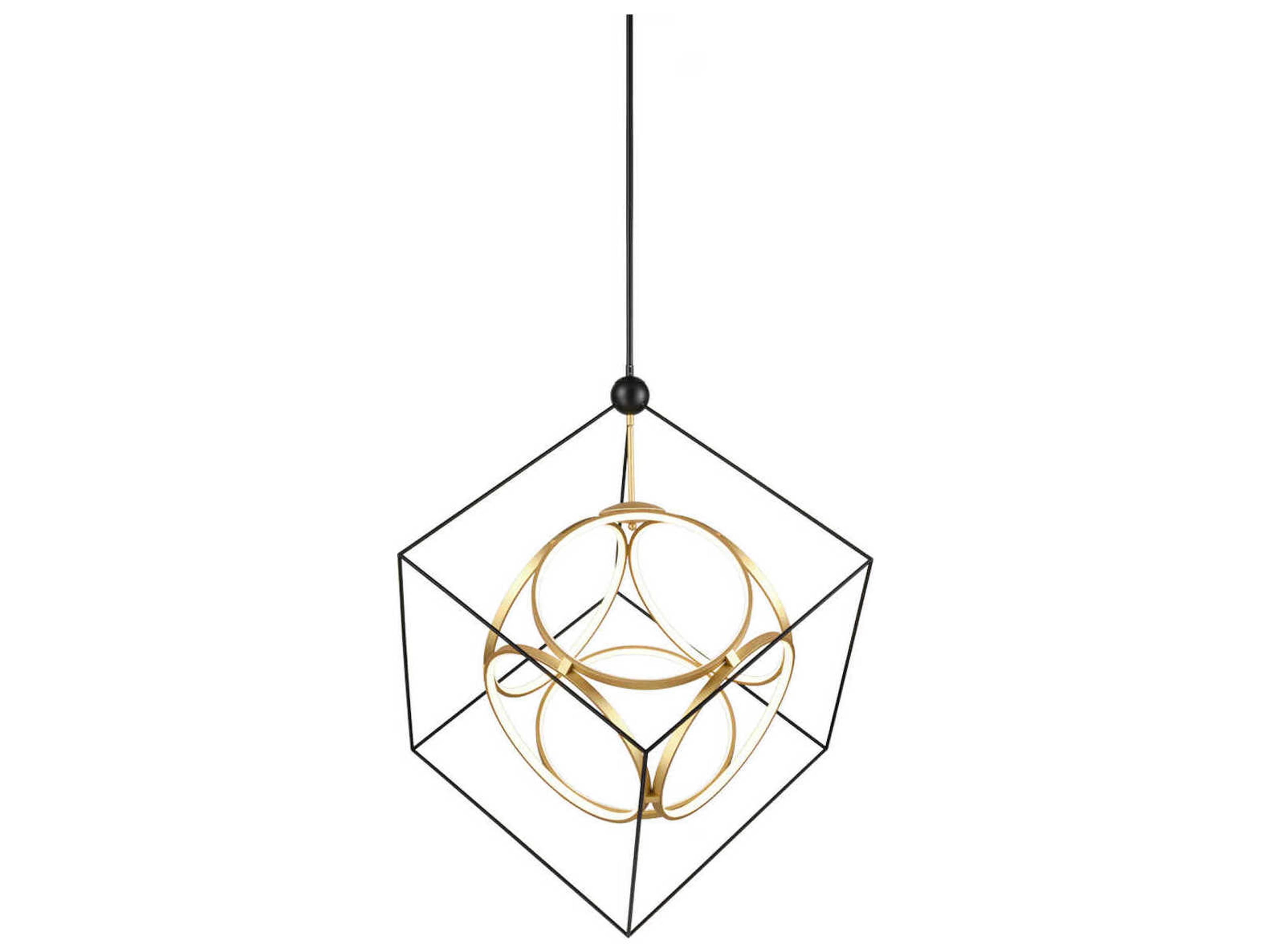 Monza Black Antique Brass Geometric Chandelier