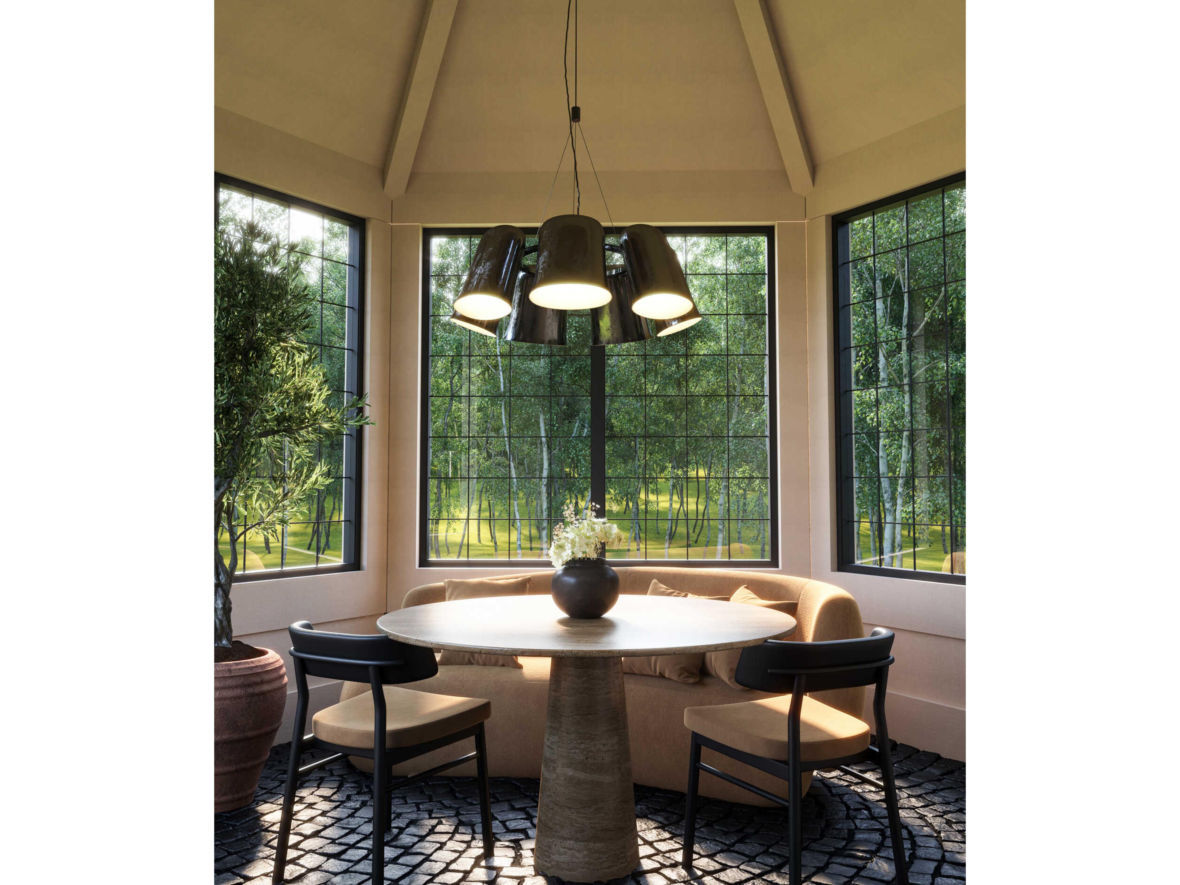 Kuzco Lighting Bell Glossy Black Chandelier