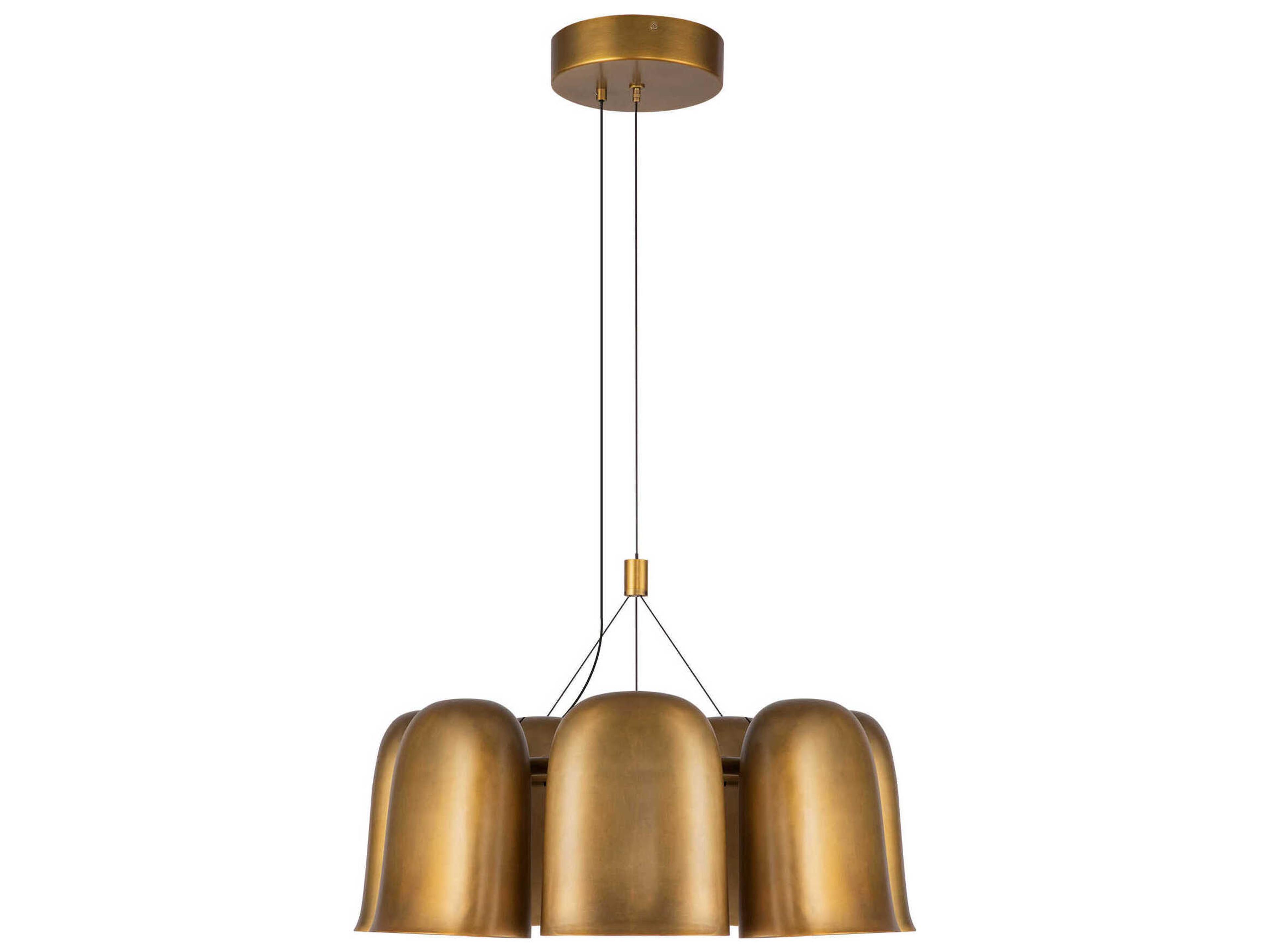 Kuzco Lighting Bell Vintage Brass Chandelier