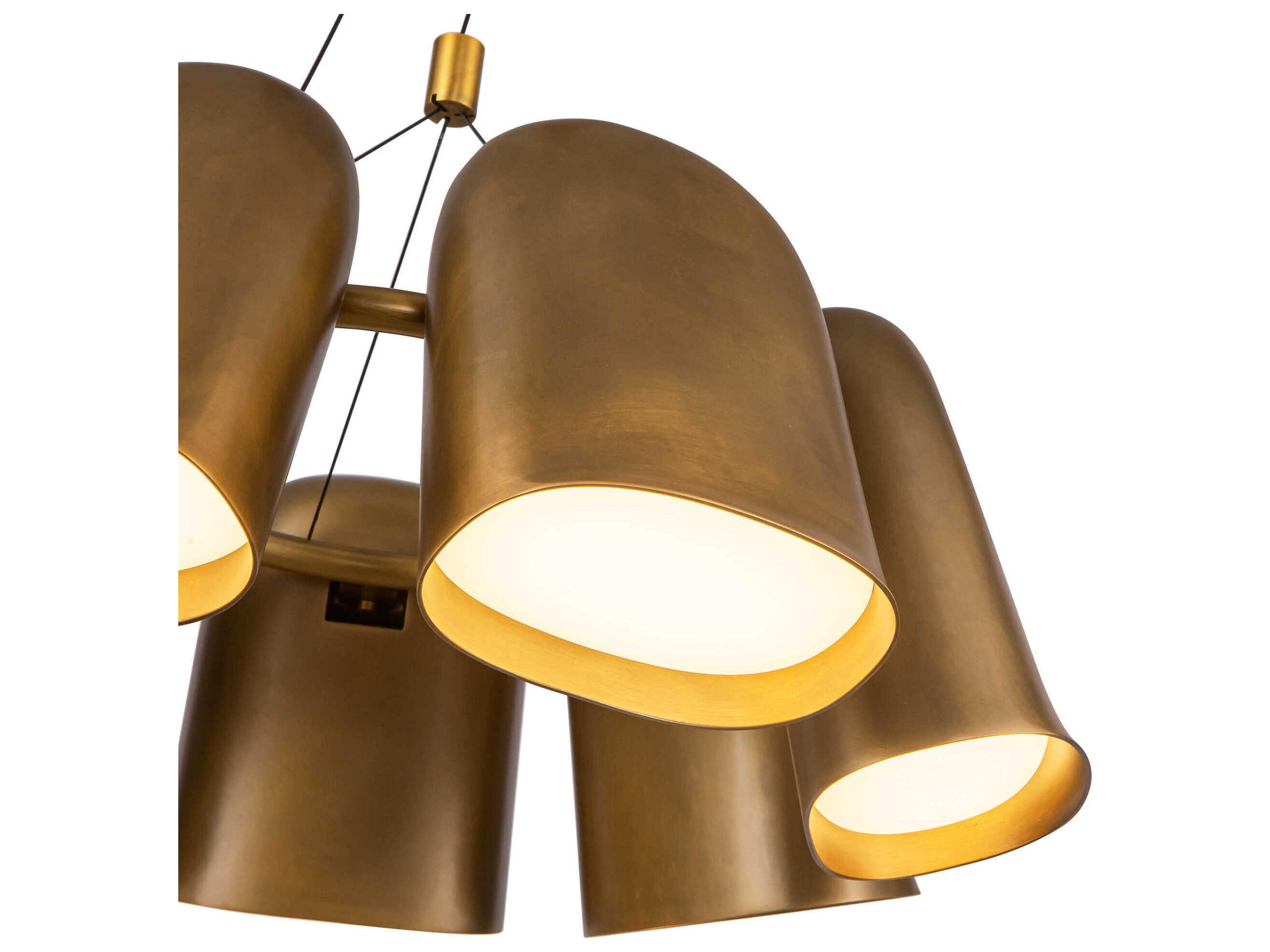 Kuzco Lighting Bell Vintage Brass Chandelier