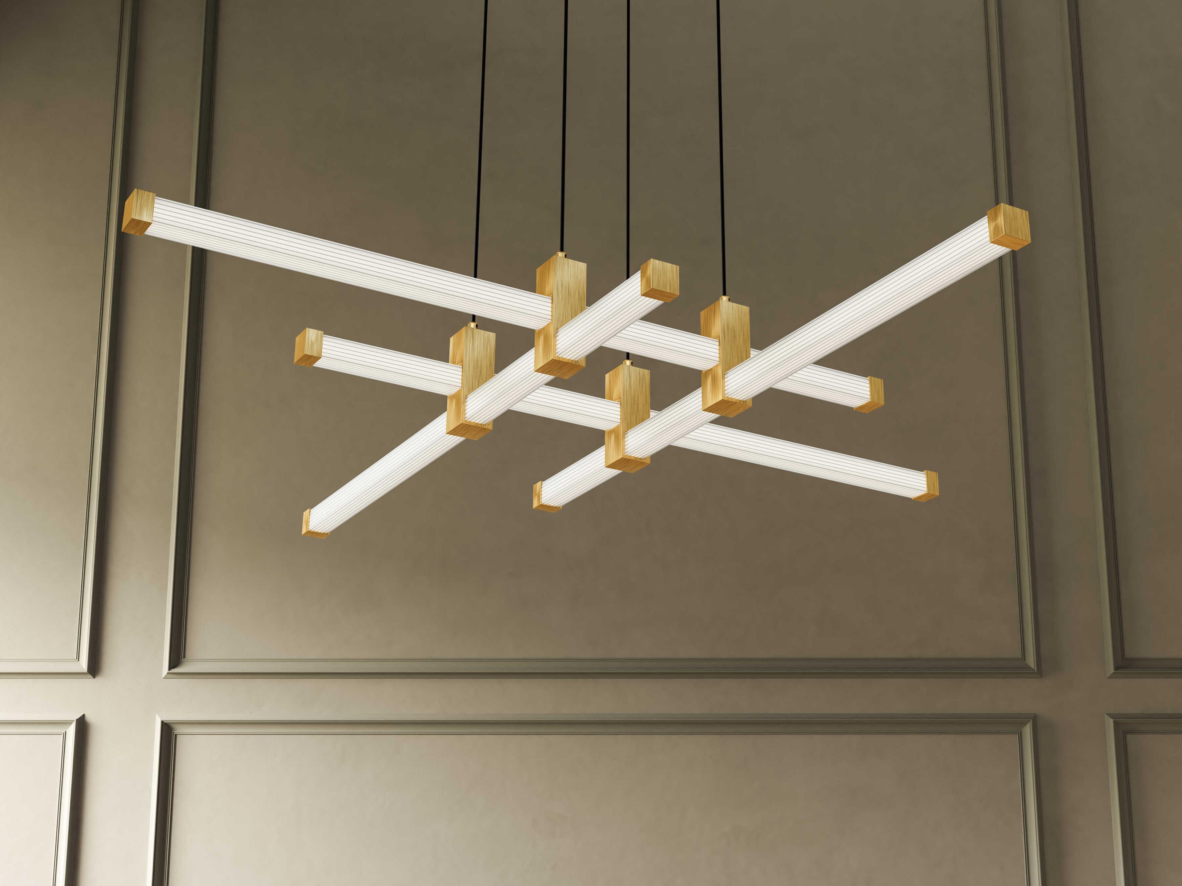 Kuzco Lighting Blade Brushed Gold Linear Chandelier