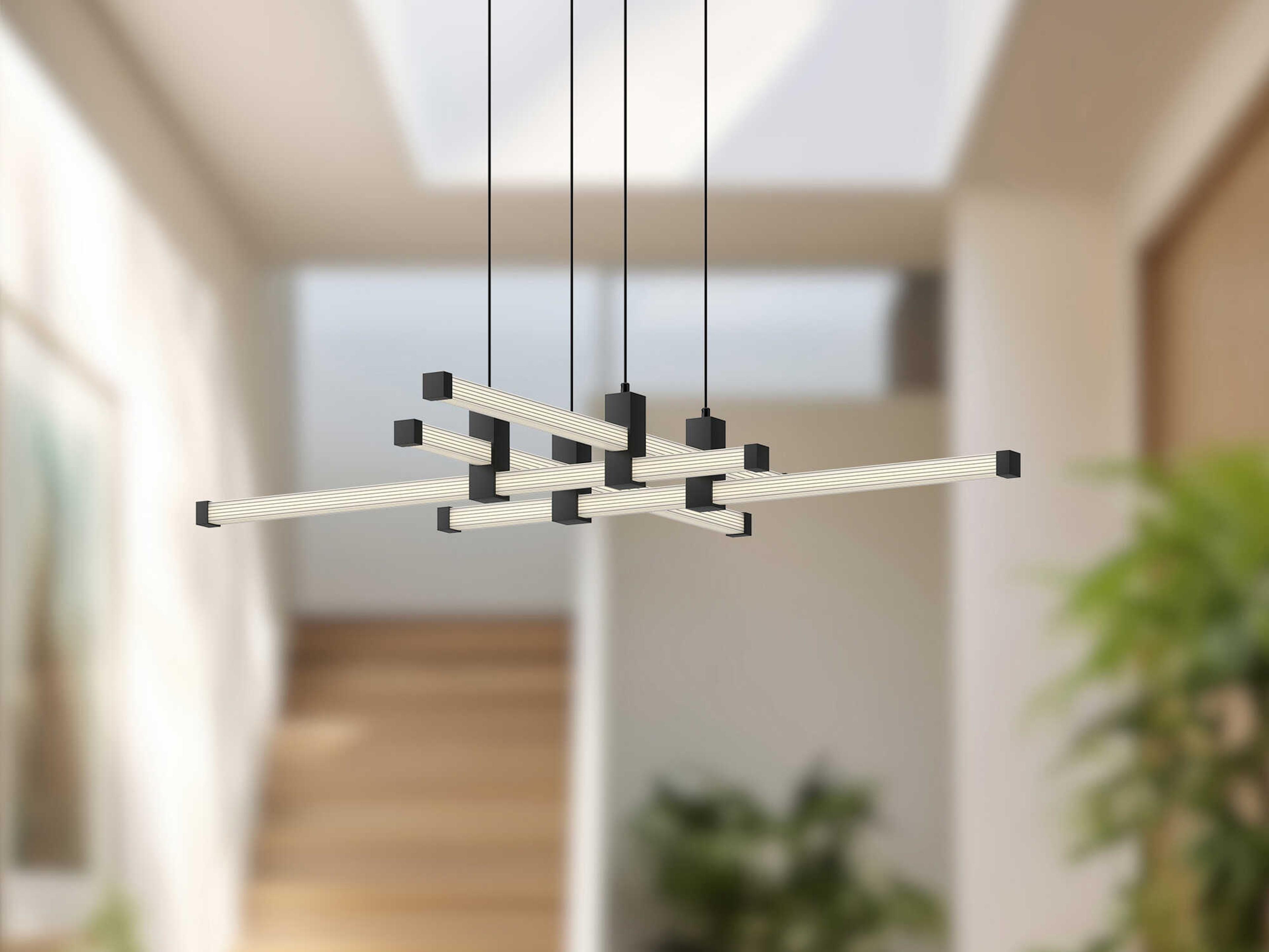 Kuzco Lighting Blade Black Linear Chandelier