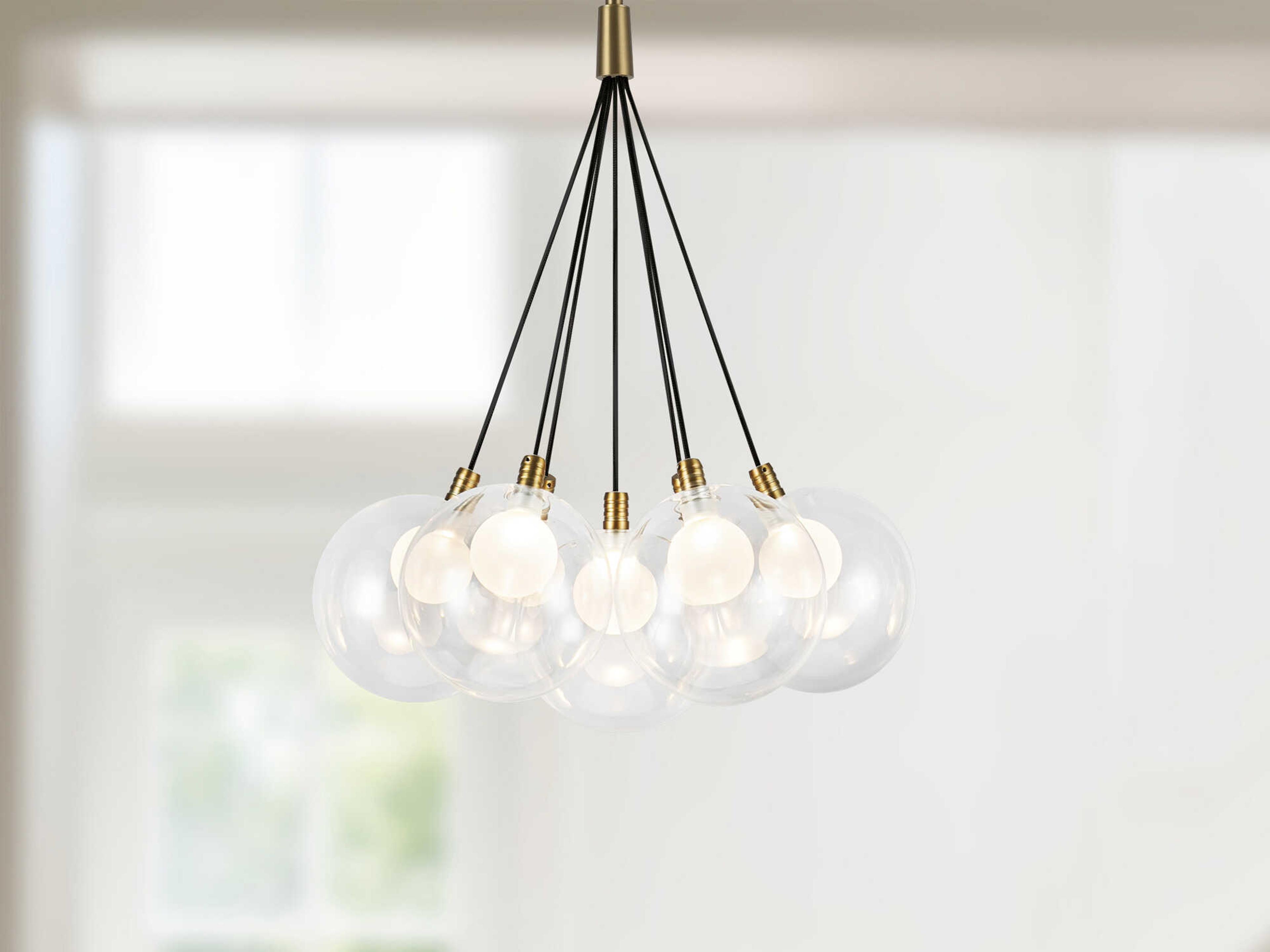 Kuzco Lighting Bolla Brushed Gold Globe Chandelier