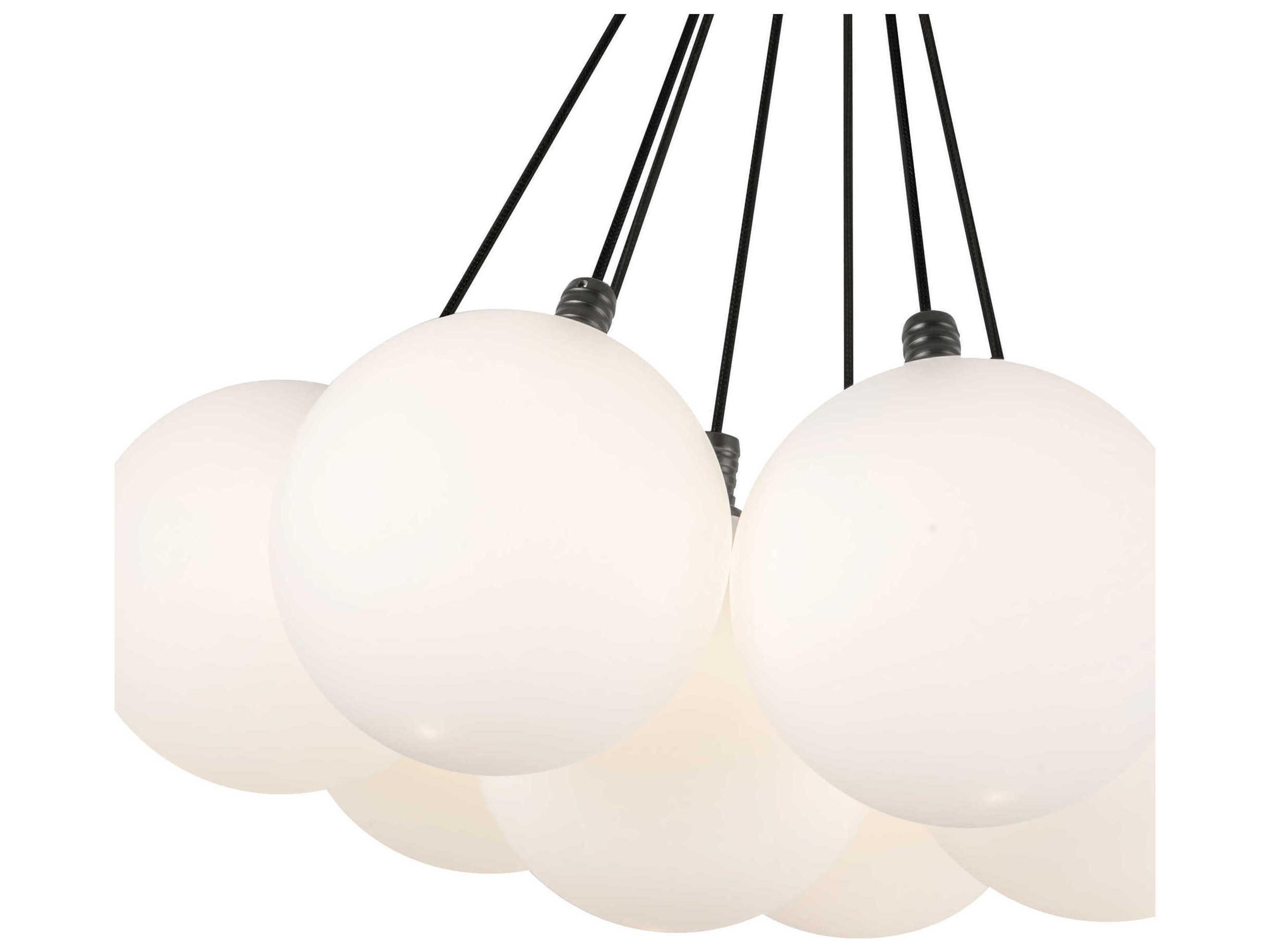 Kuzco Lighting Bolla Black Matte Opal Glass Globe Chandelier