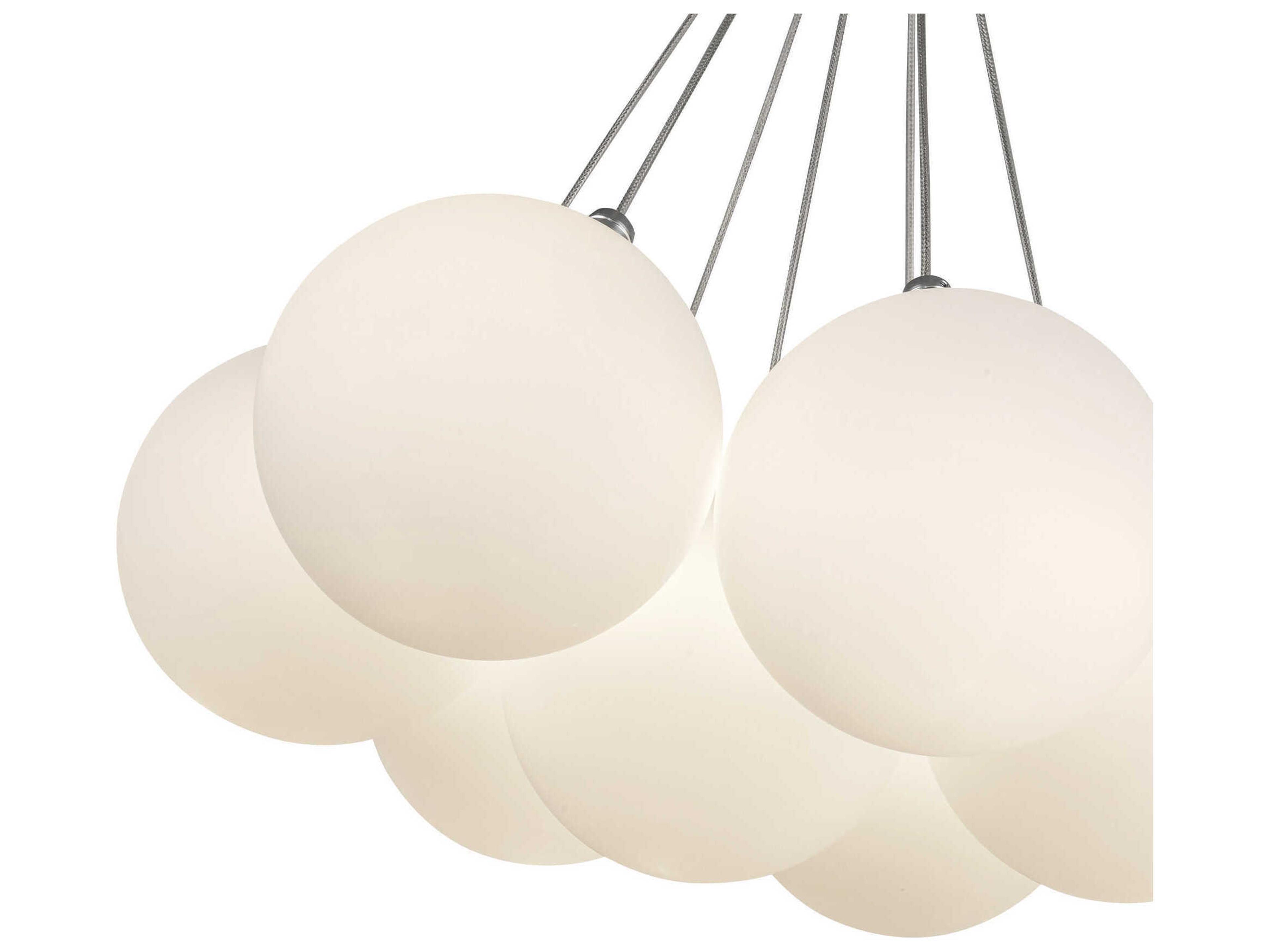 Kuzco Lighting Bolla Opal Glass Clear Globe Chandelier