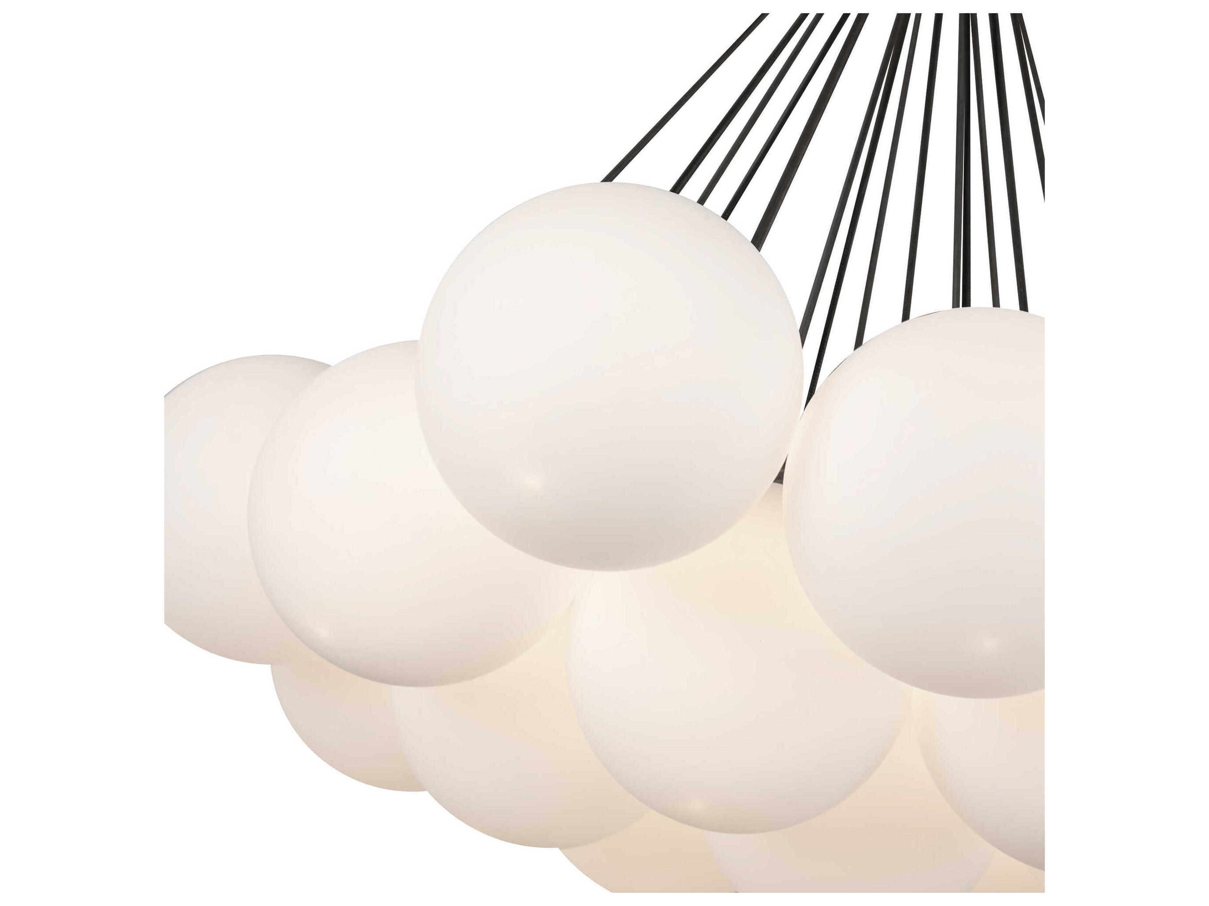 Kuzco Lighting Bolla Black Matte Opal Glass Globe Chandelier