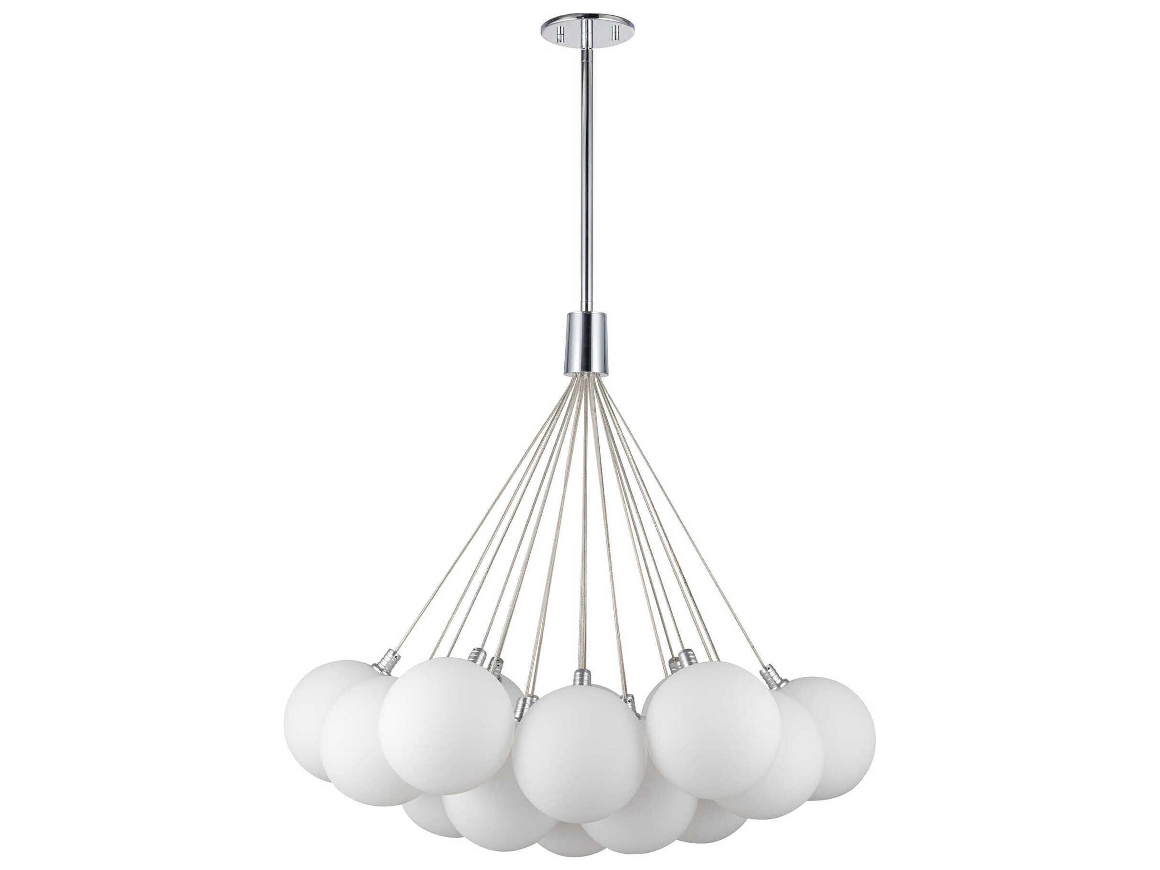 Kuzco Lighting Bolla Opal Glass Clear Globe Chandelier