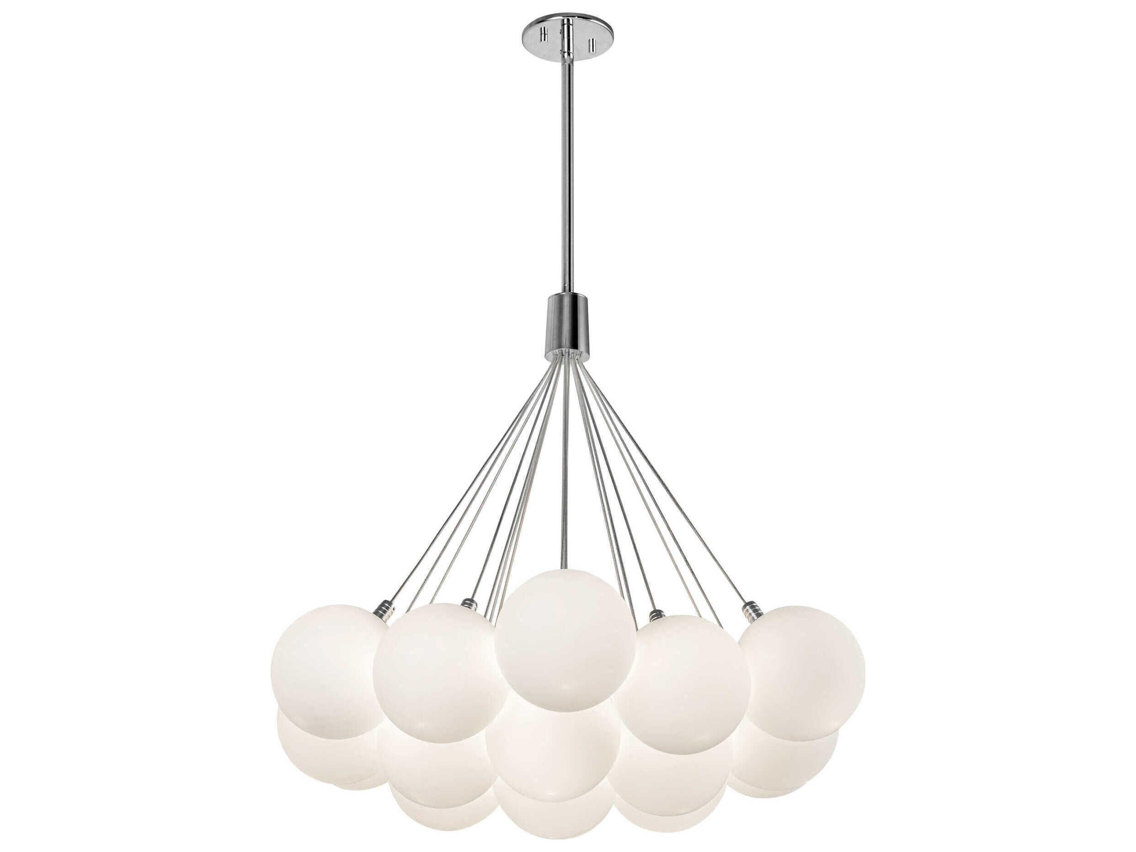 Kuzco Lighting Bolla Opal Glass Clear Globe Chandelier