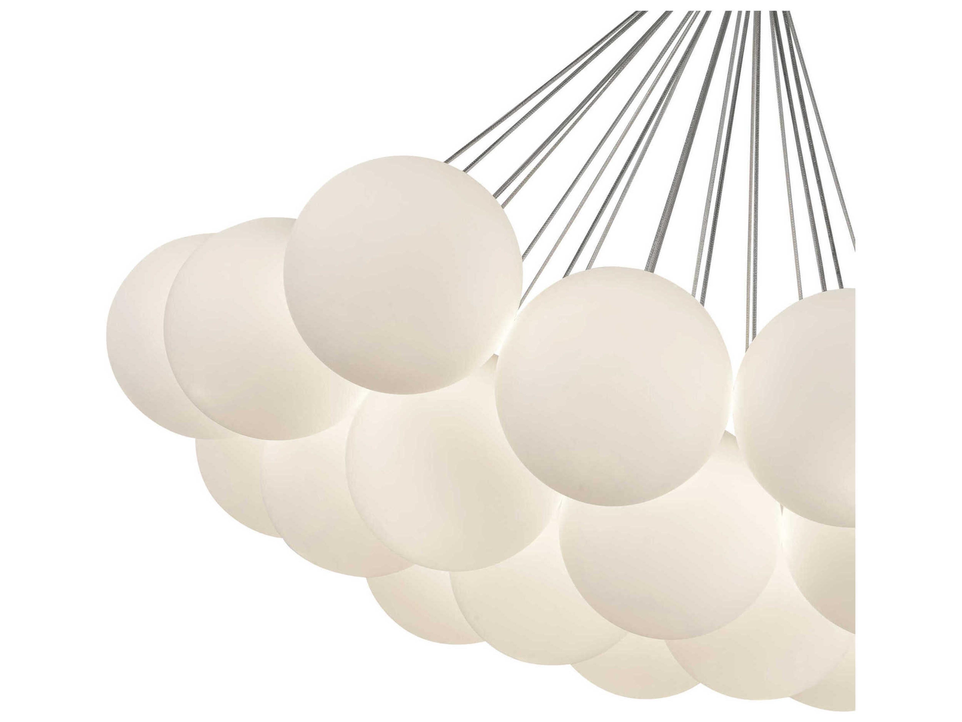 Kuzco Lighting Bolla Opal Glass Clear Globe Chandelier