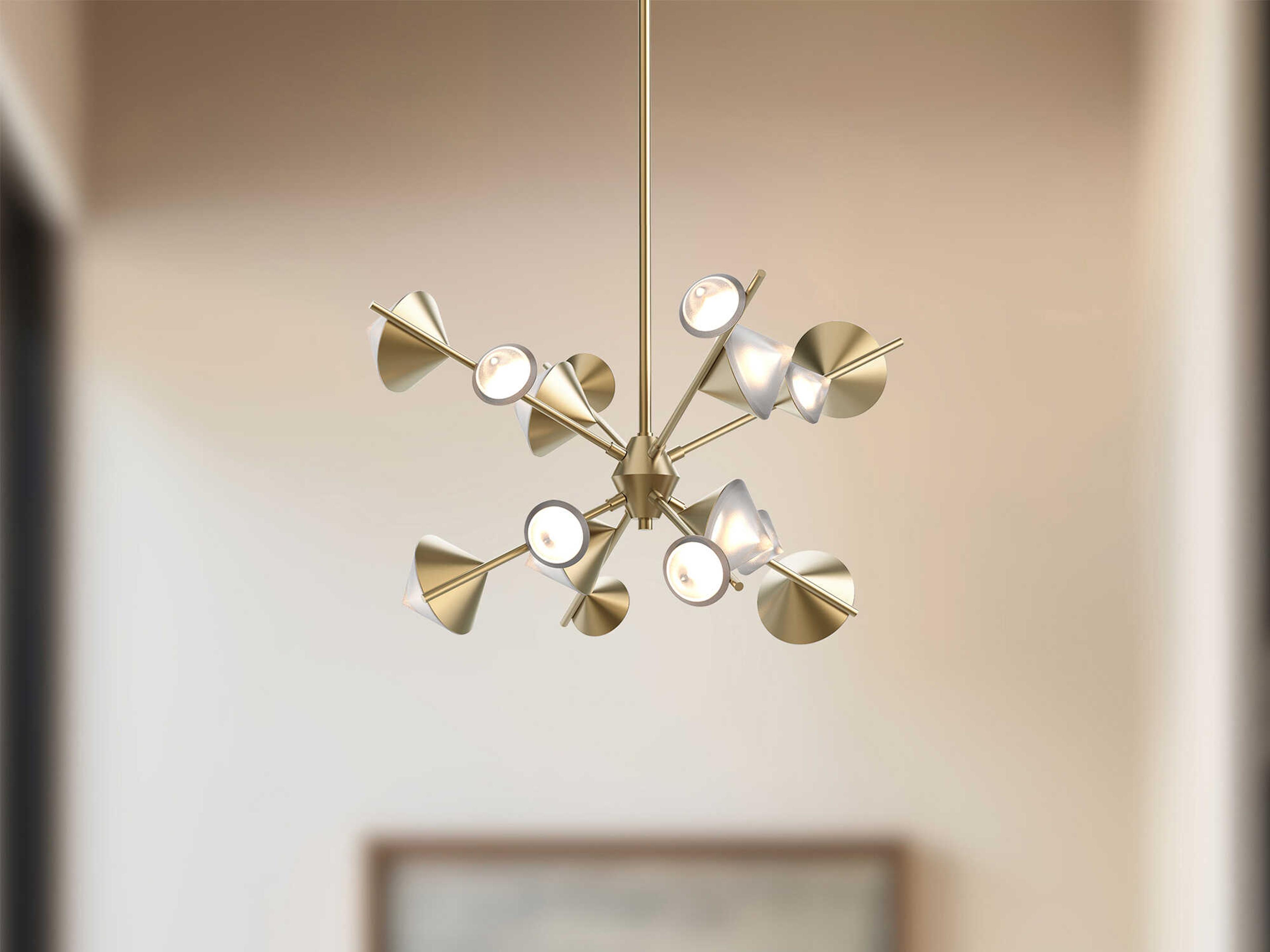 Kuzco Lighting Geode Brushed Gold Sputnik Chandelier