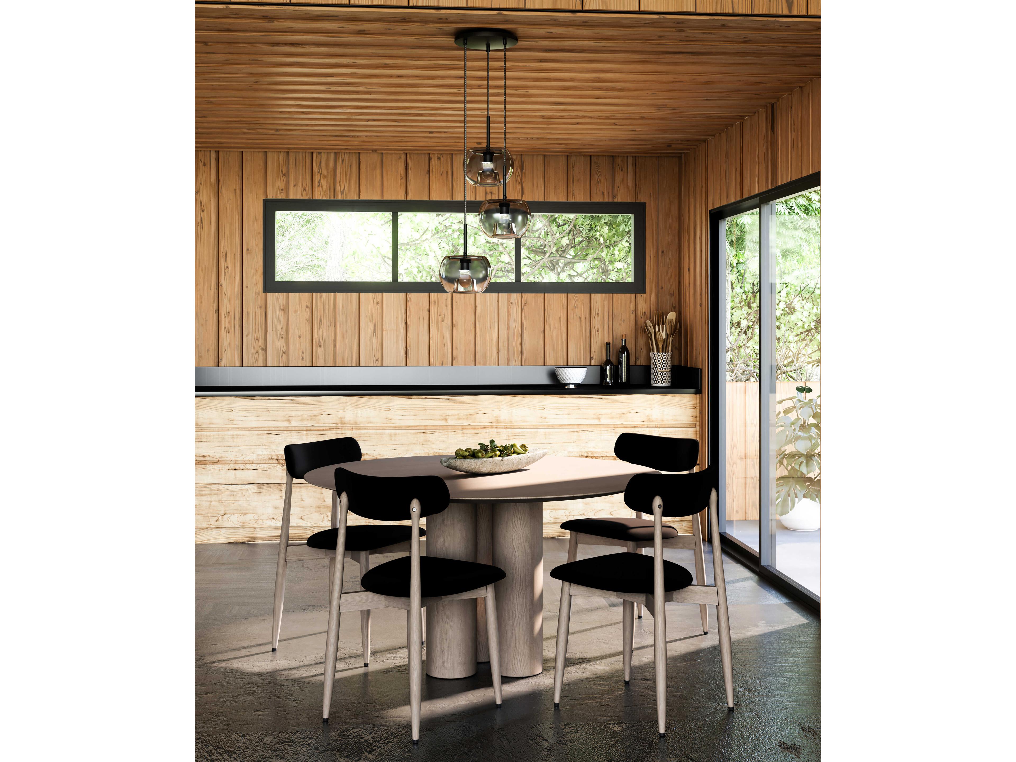 Kuzco Lighting Samar 3-Light Black Globe Chandelier