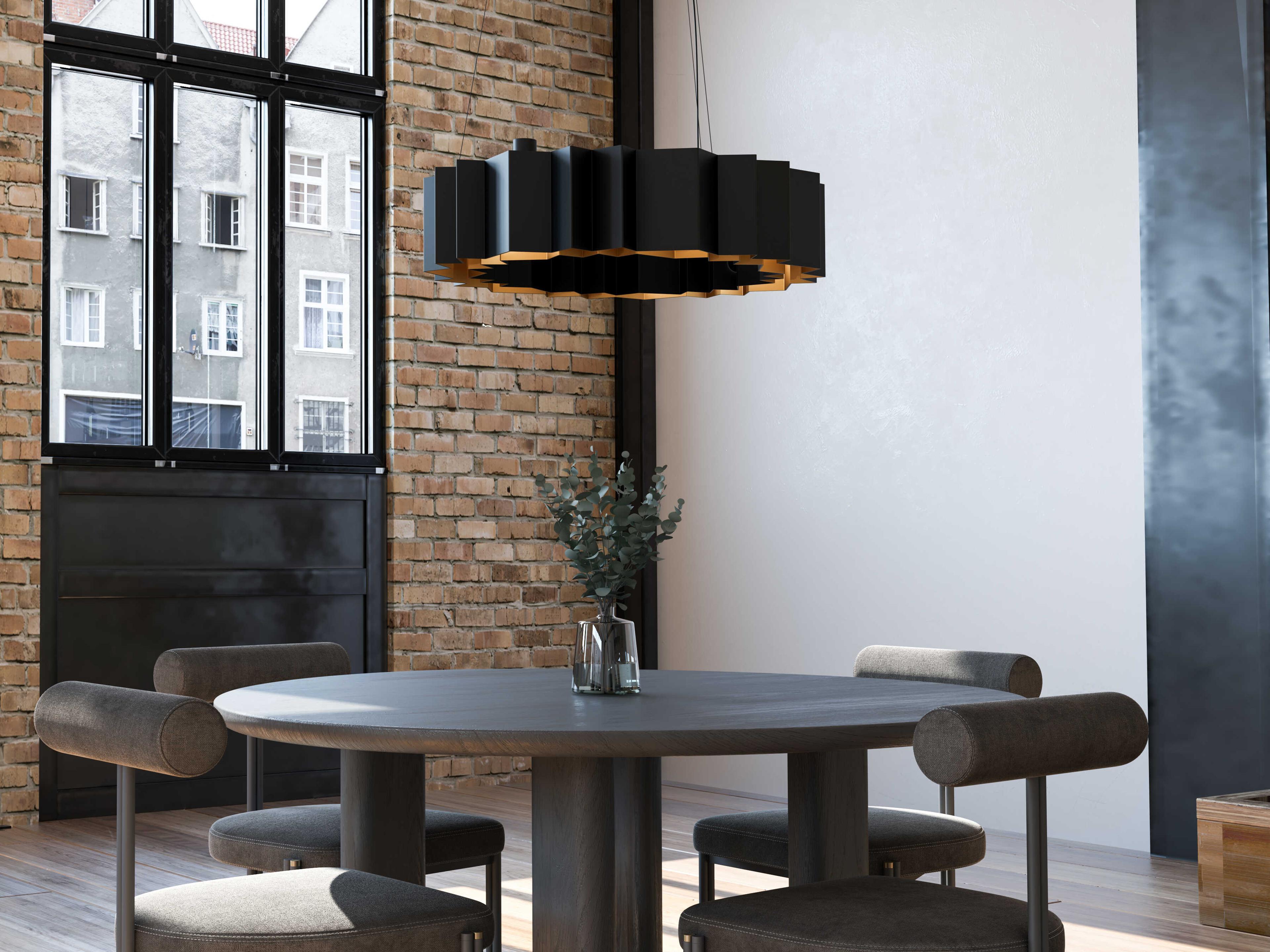 Kuzco Lighting Akira 12-Light Black Gold Geometric Chandelier