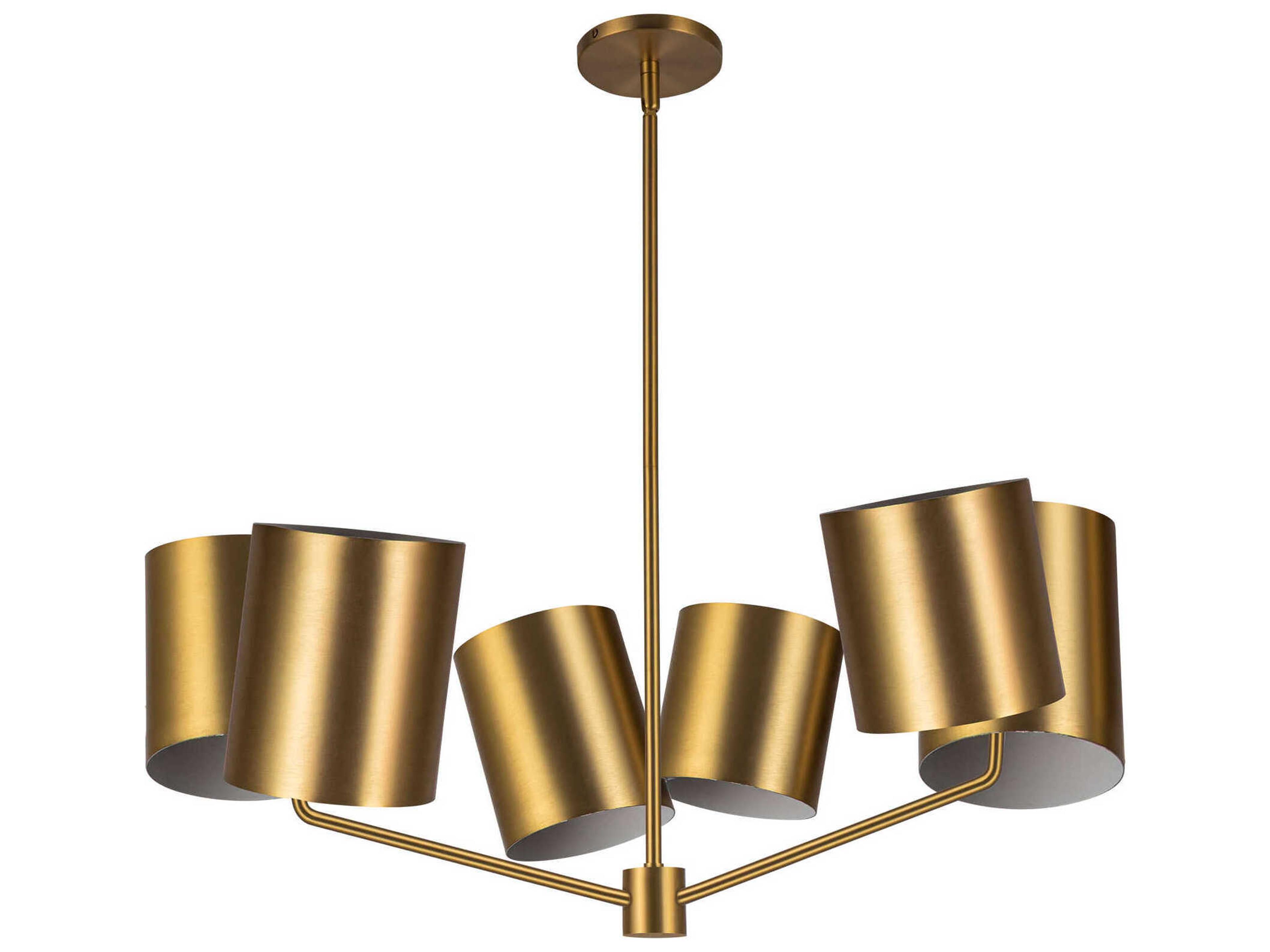 Kuzco Lighting Keiko 6-Light Brushed Gold Chandelier
