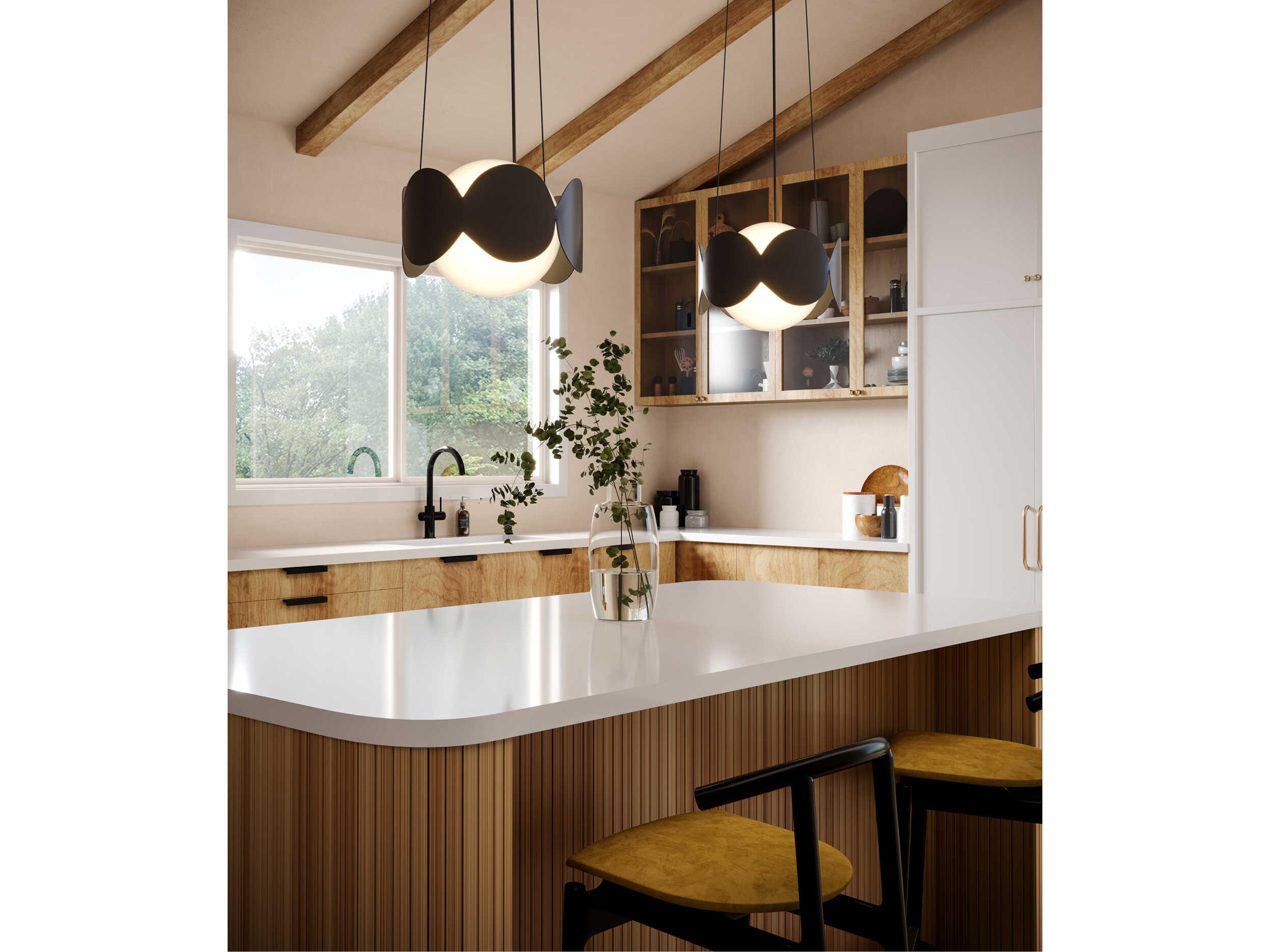 Kuzco Lighting Ciel 1-Light Black Globe Chandelier