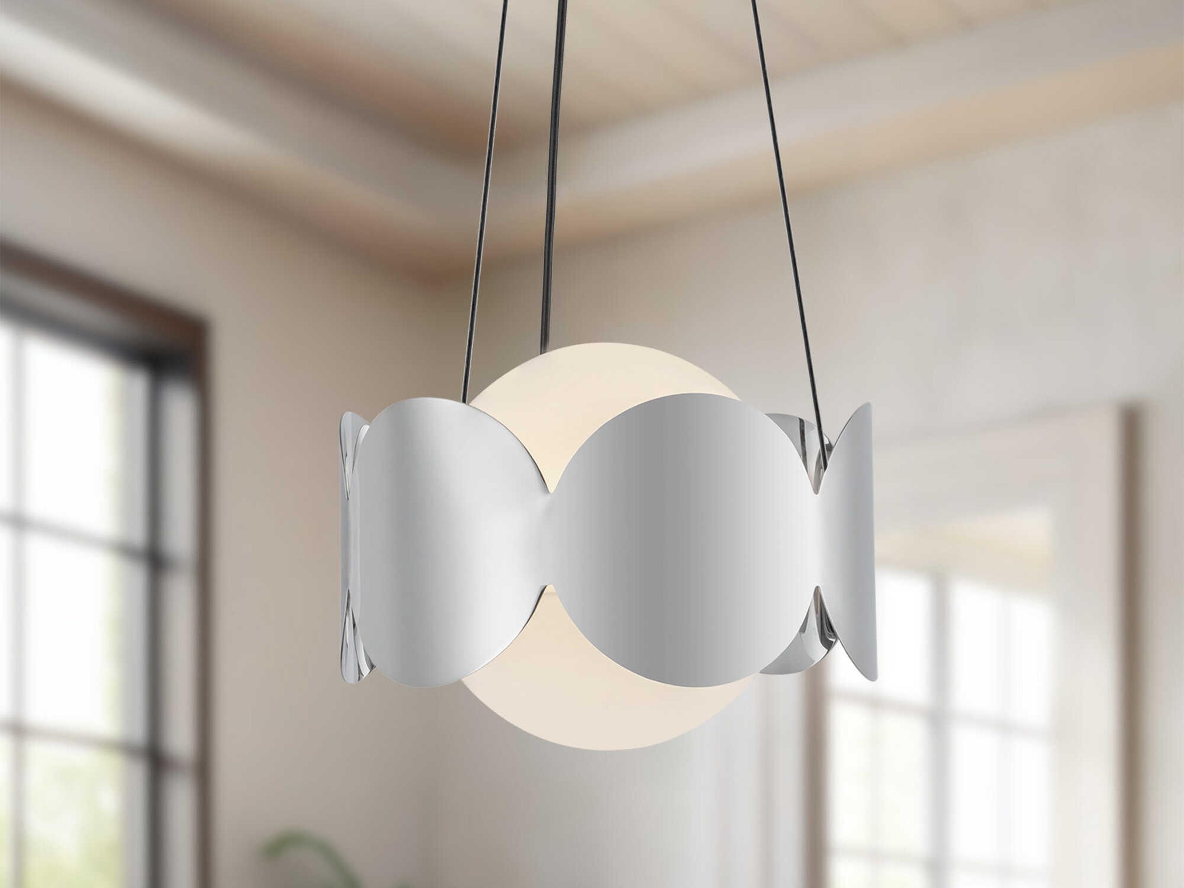 Kuzco Lighting Ciel 1-Light Chrome Globe Chandelier