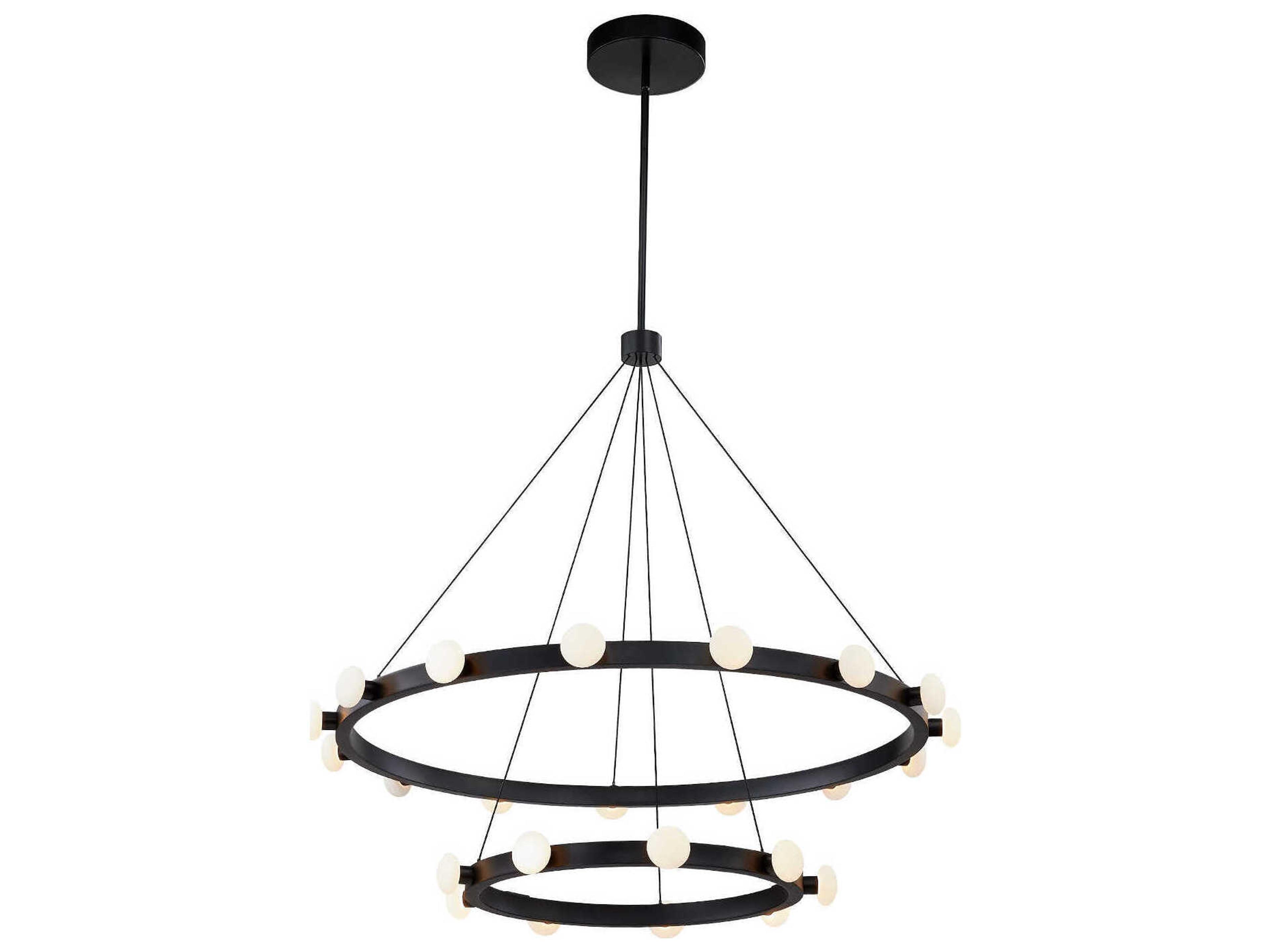 Rezz Black Round Chandelier