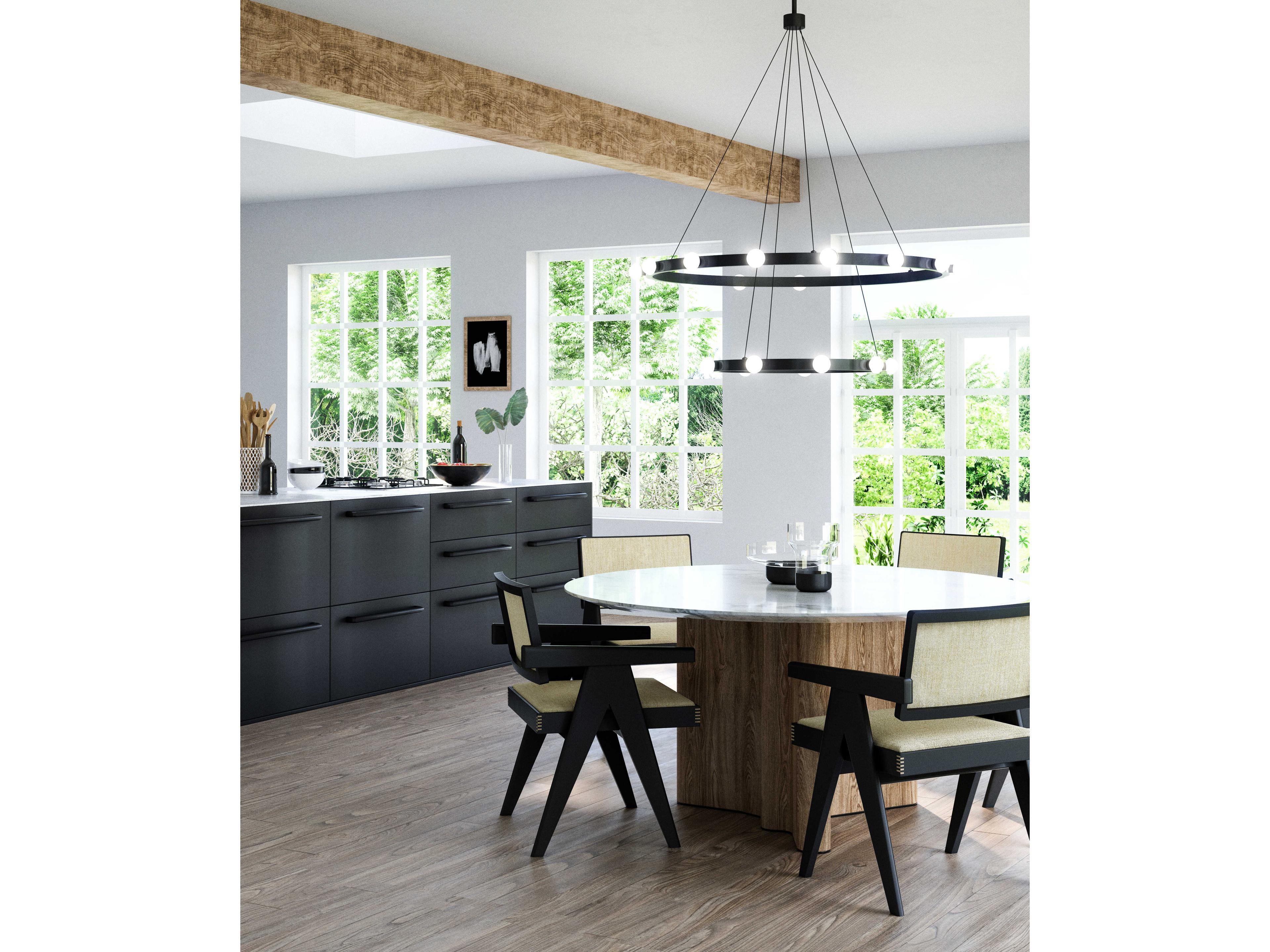 Kuzco Lighting Rezz Black Round Chandelier