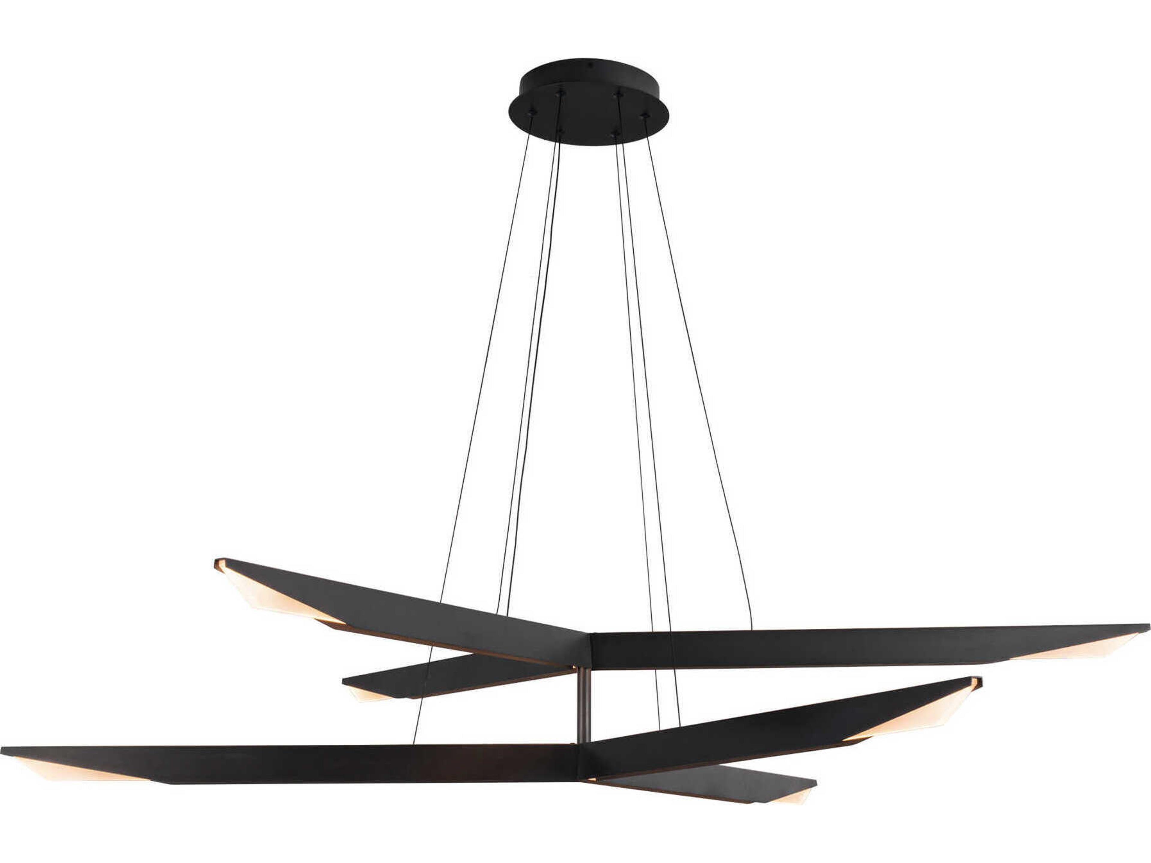 Kuzco Lighting Tachi Urban Bronze Black Geometric Linear Chandelier