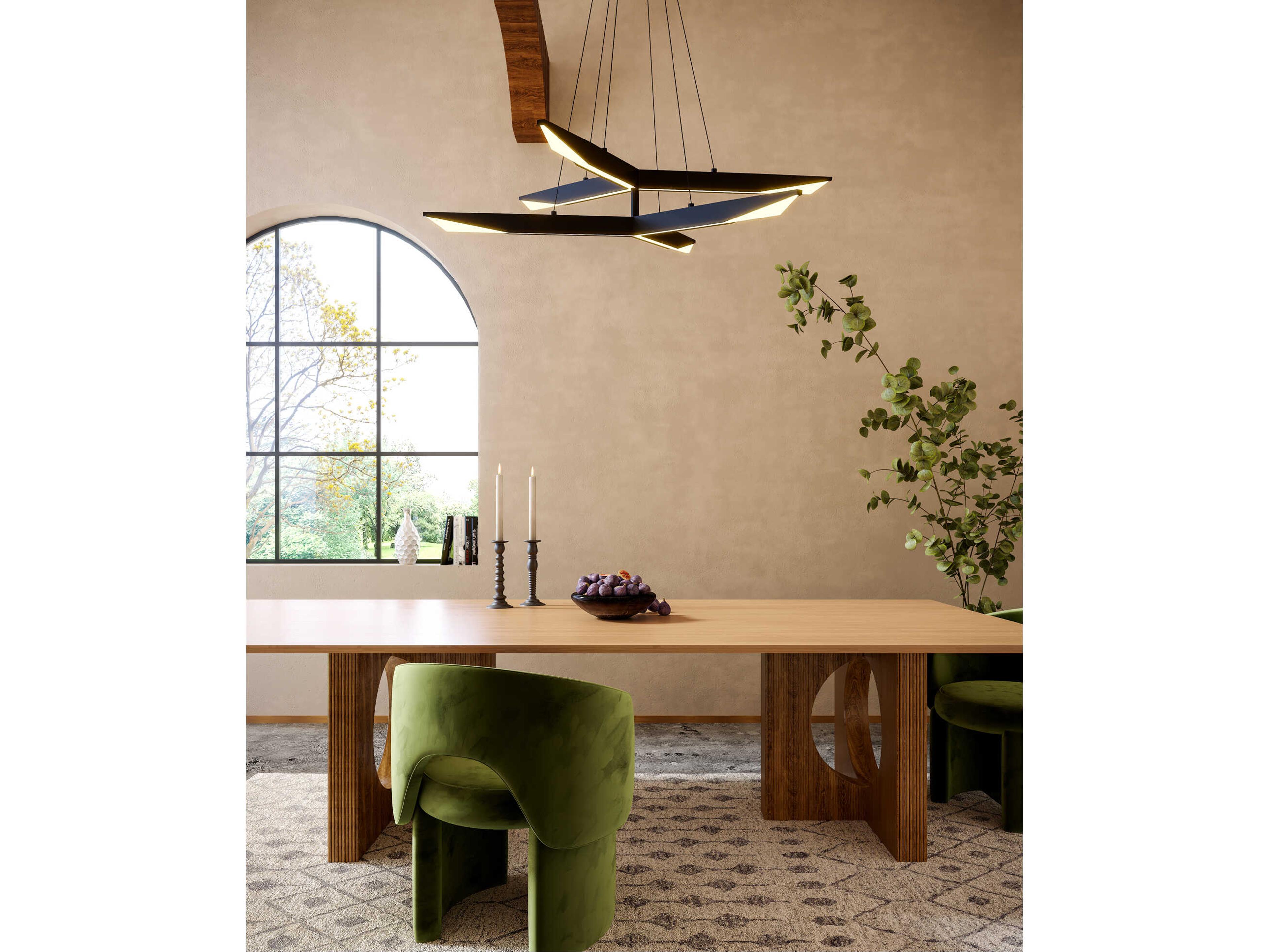 Kuzco Lighting Tachi Urban Bronze Black Geometric Linear Chandelier