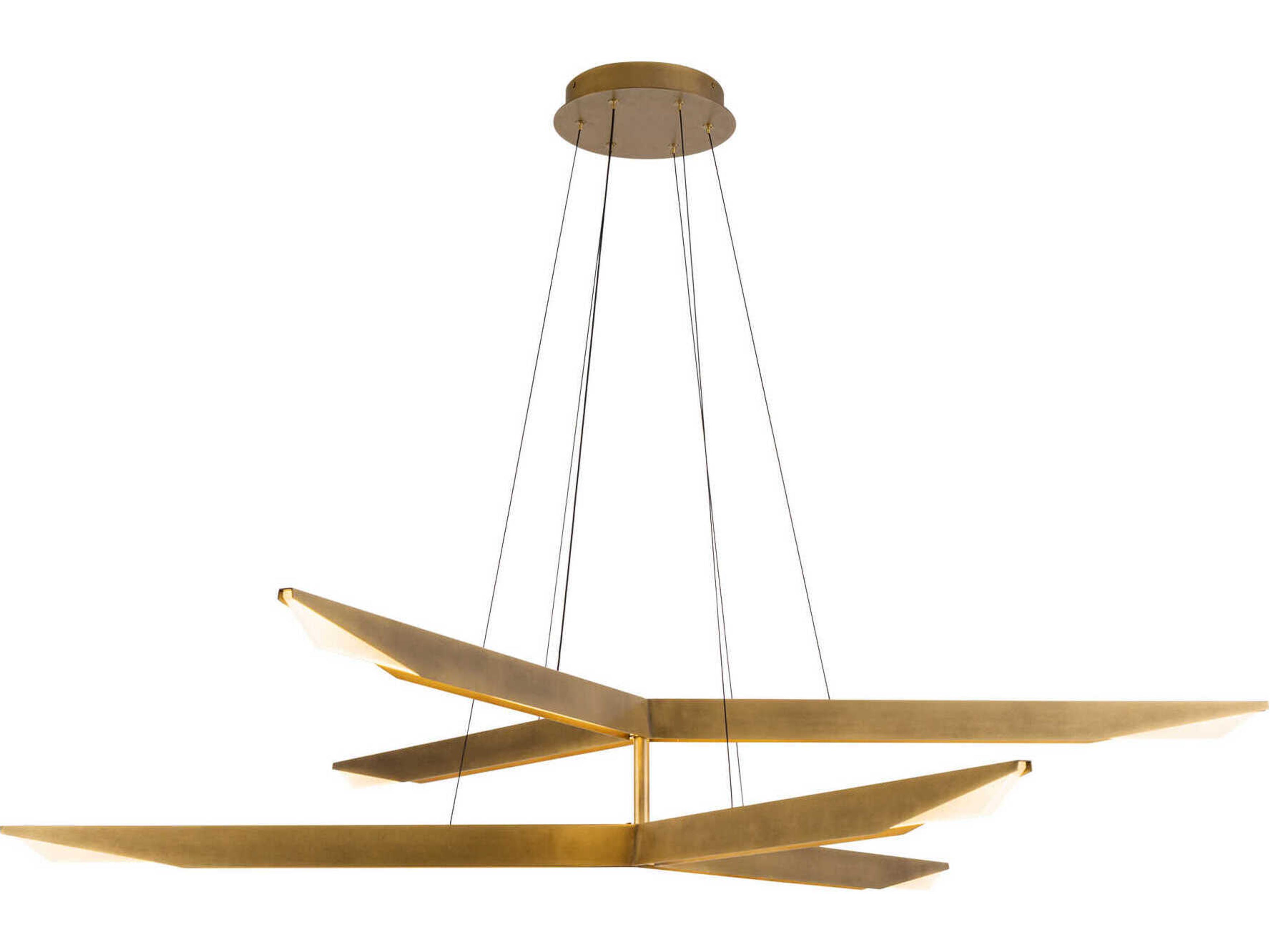 Kuzco Lighting Tachi Vintage Brass Geometric Linear Chandelier