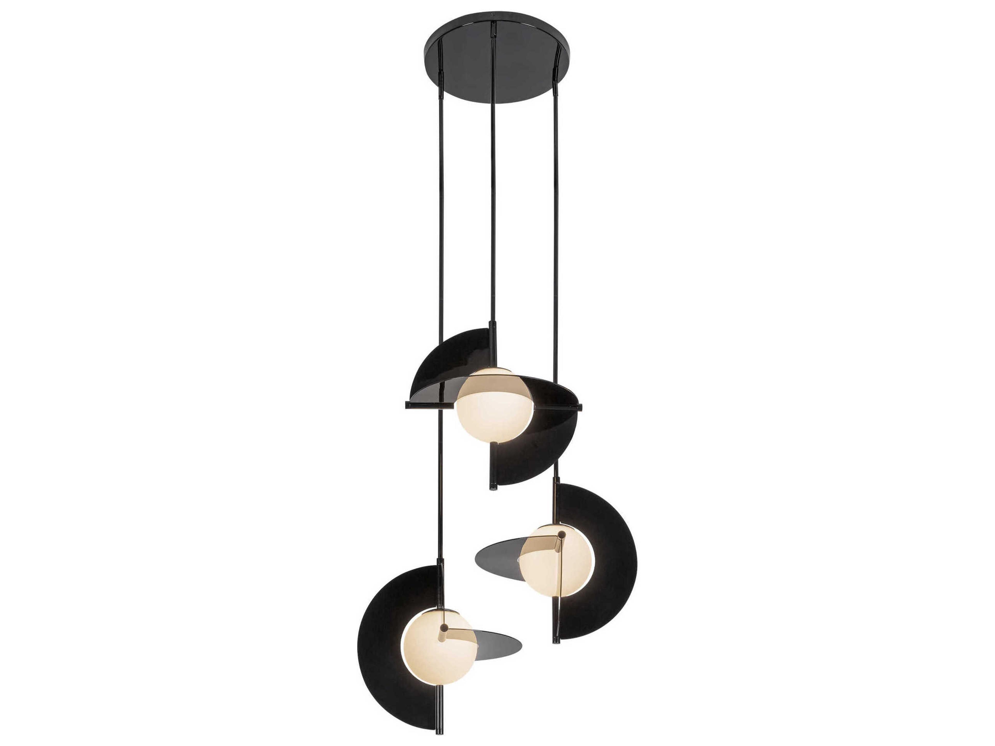 Kuzco Lighting Scorpio Glossy Black Geometric Chandelier
