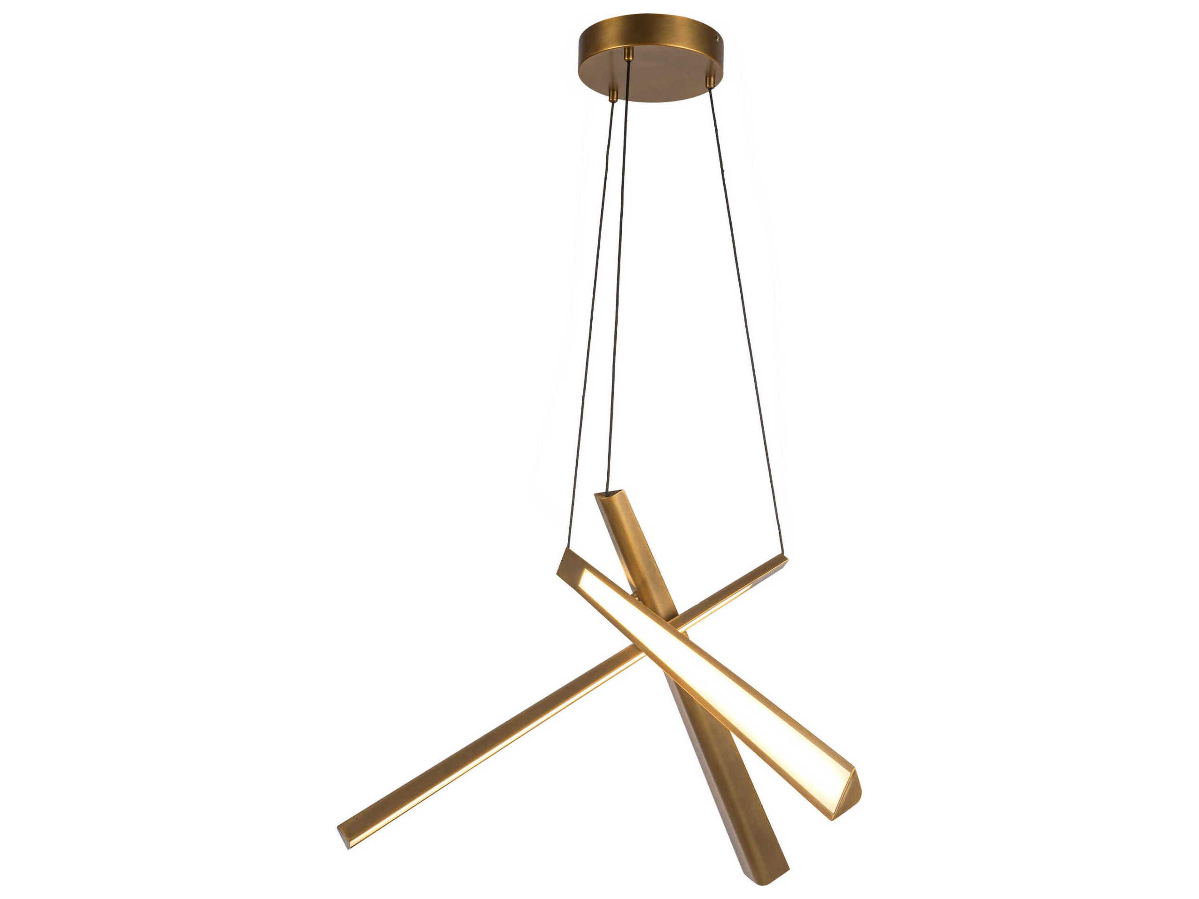 Kuzco Lighting Lex Vintage Brass Linear Chandelier
