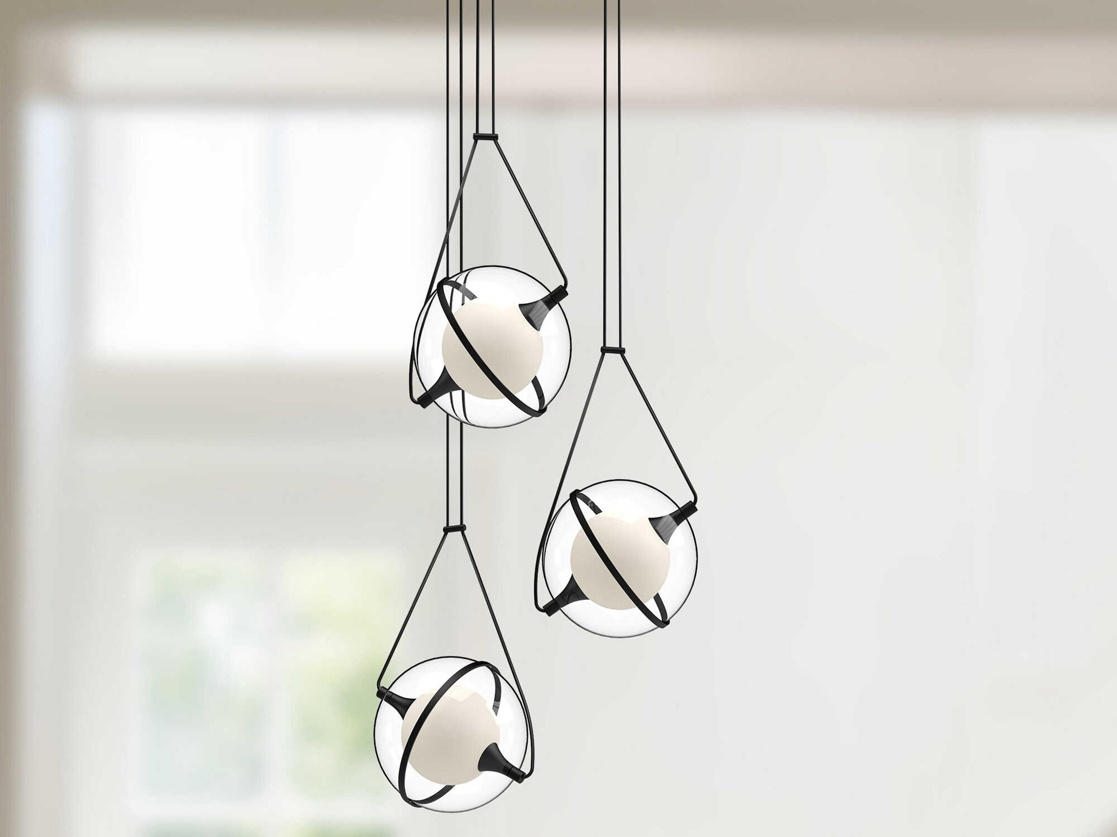 Kuzco Lighting Aries Black Geometric Globe Chandelier