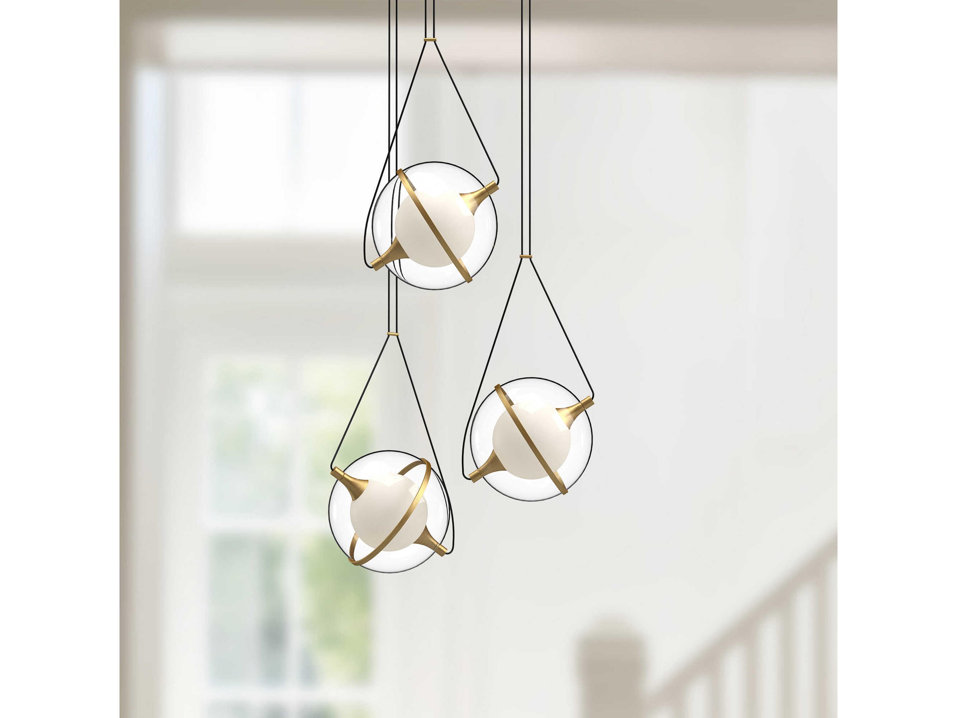 Kuzco Lighting Aries Brushed Gold Geometric Globe Chandelier