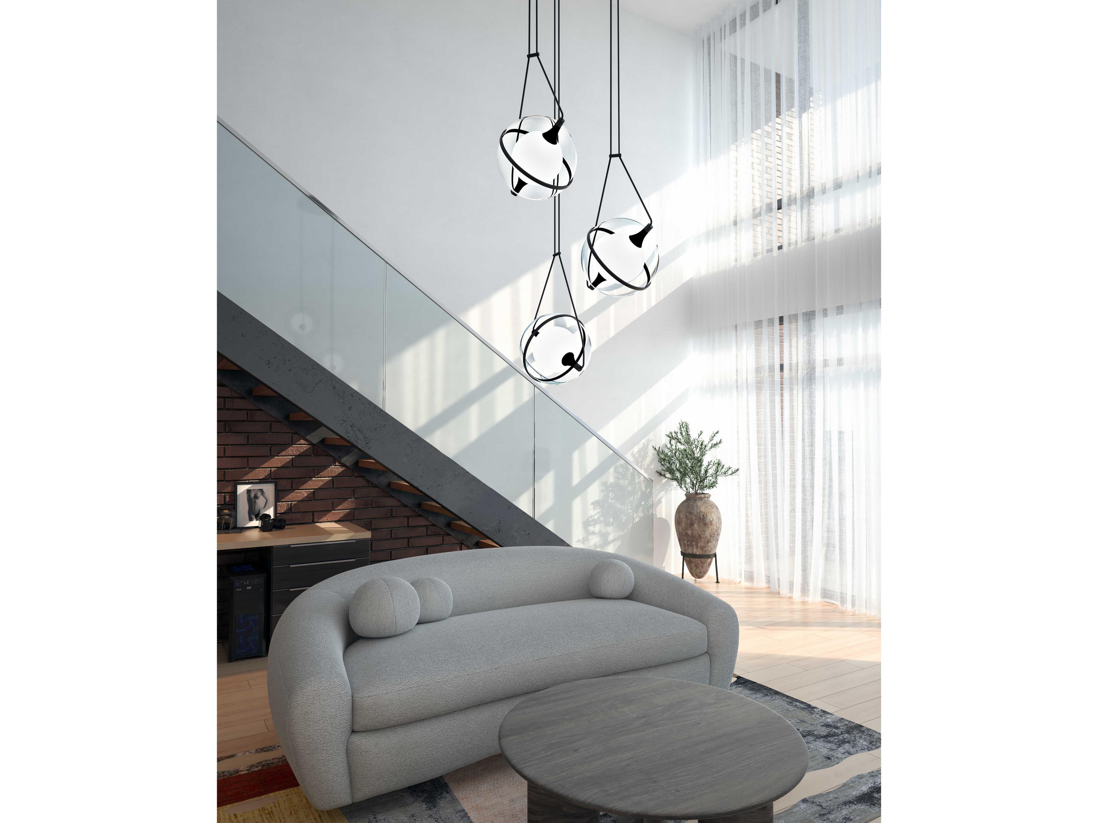 Kuzco Lighting Aries Black Geometric Globe Chandelier