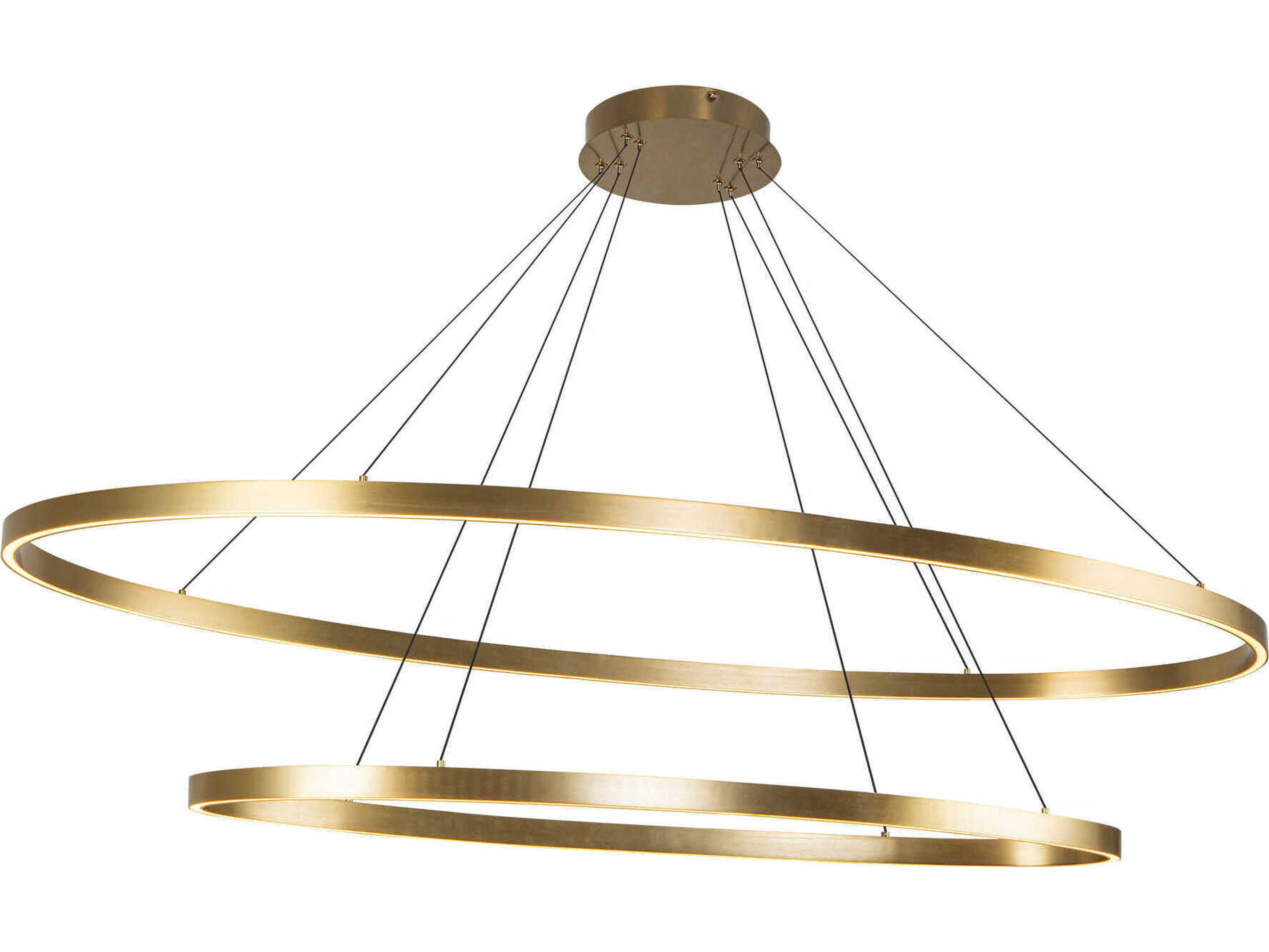 Kuzco Lighting Ovale Brushed Gold Linear Chandelier