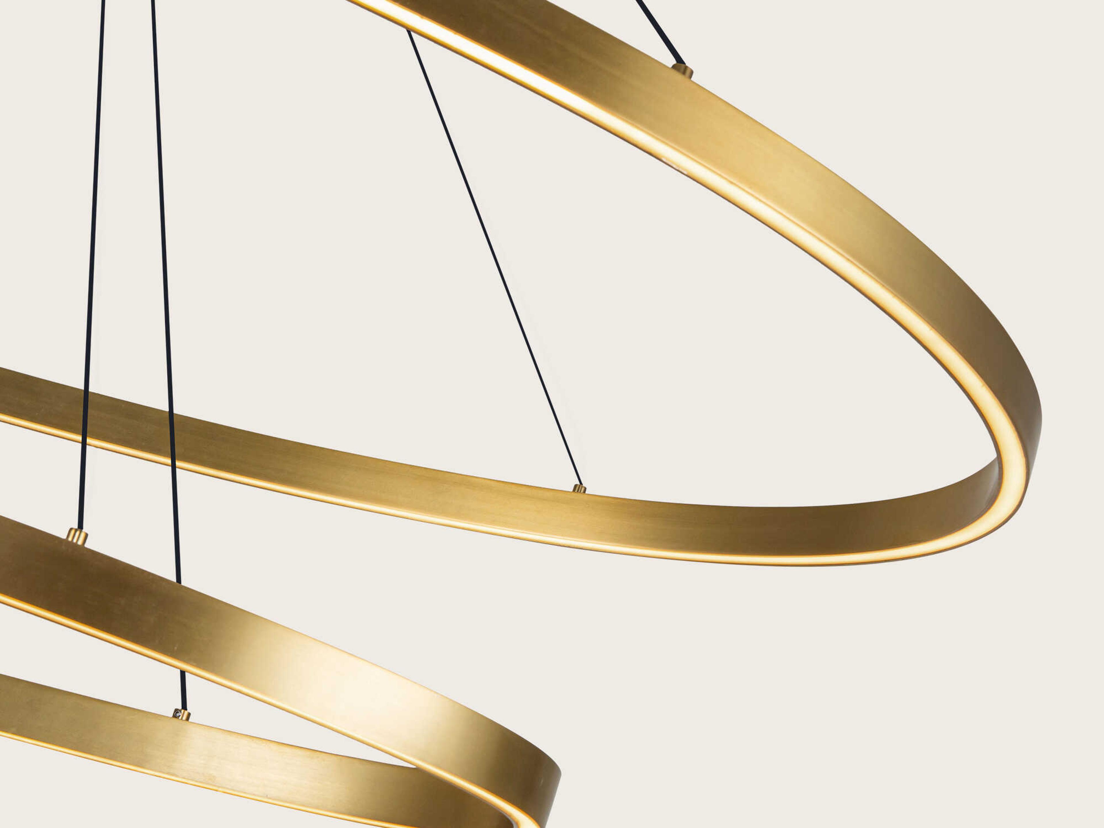 Kuzco Lighting Ovale Brushed Gold Linear Chandelier