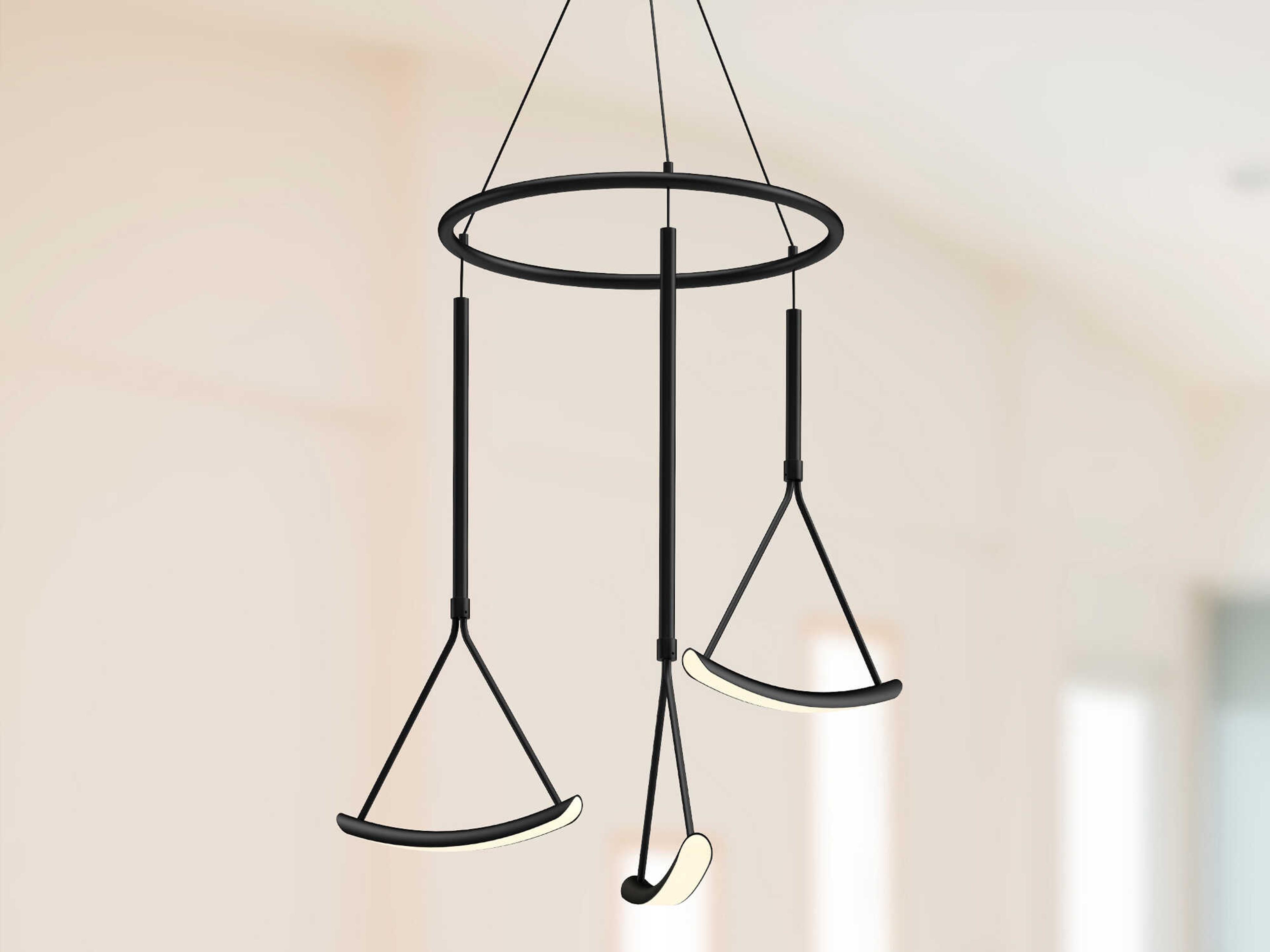 Kuzco Lighting Mobil Black Geometric Chandelier