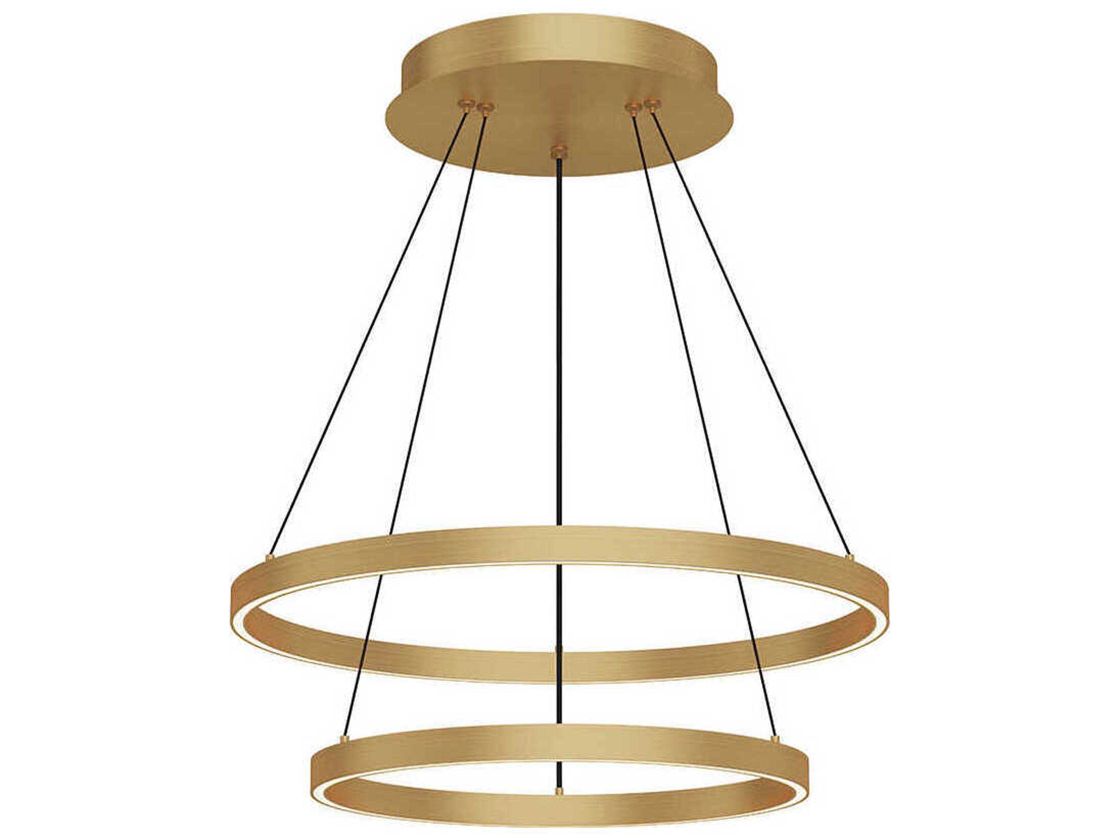 Cerchio Brushed Gold Round Chandelier