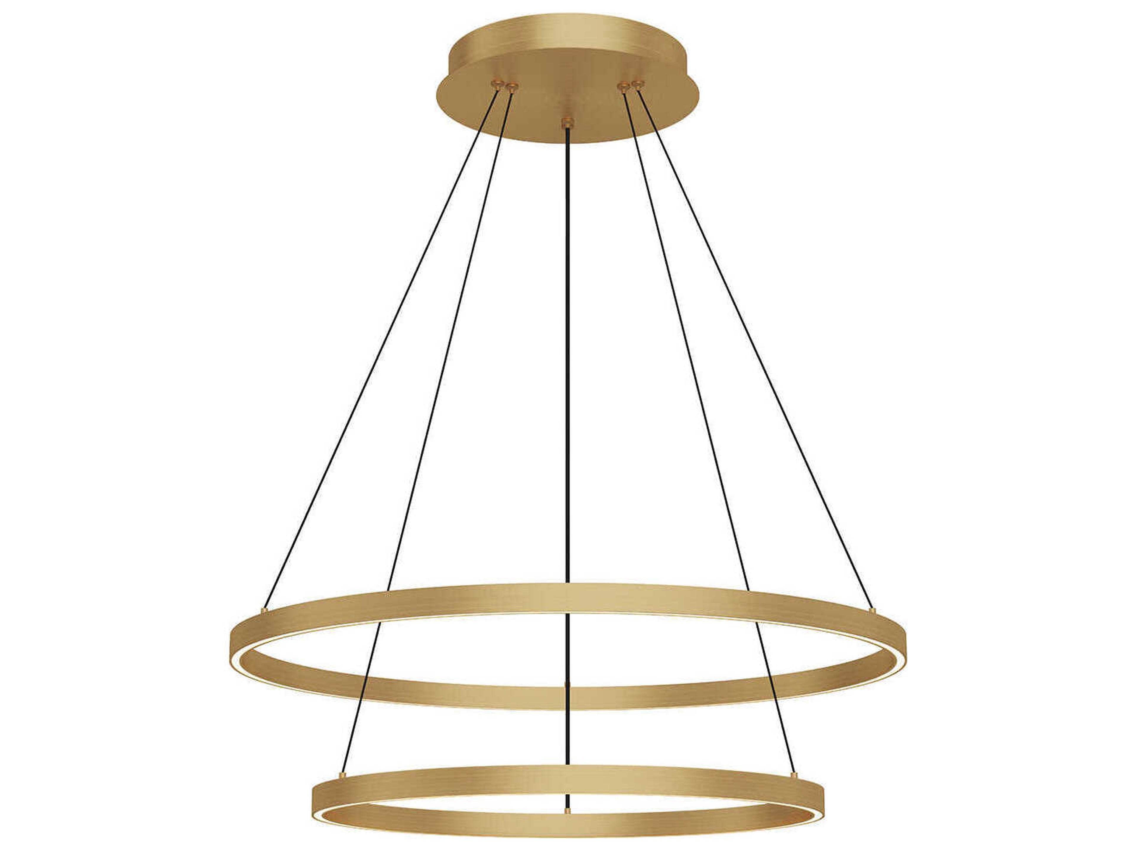Cerchio Brushed Gold Round Chandelier