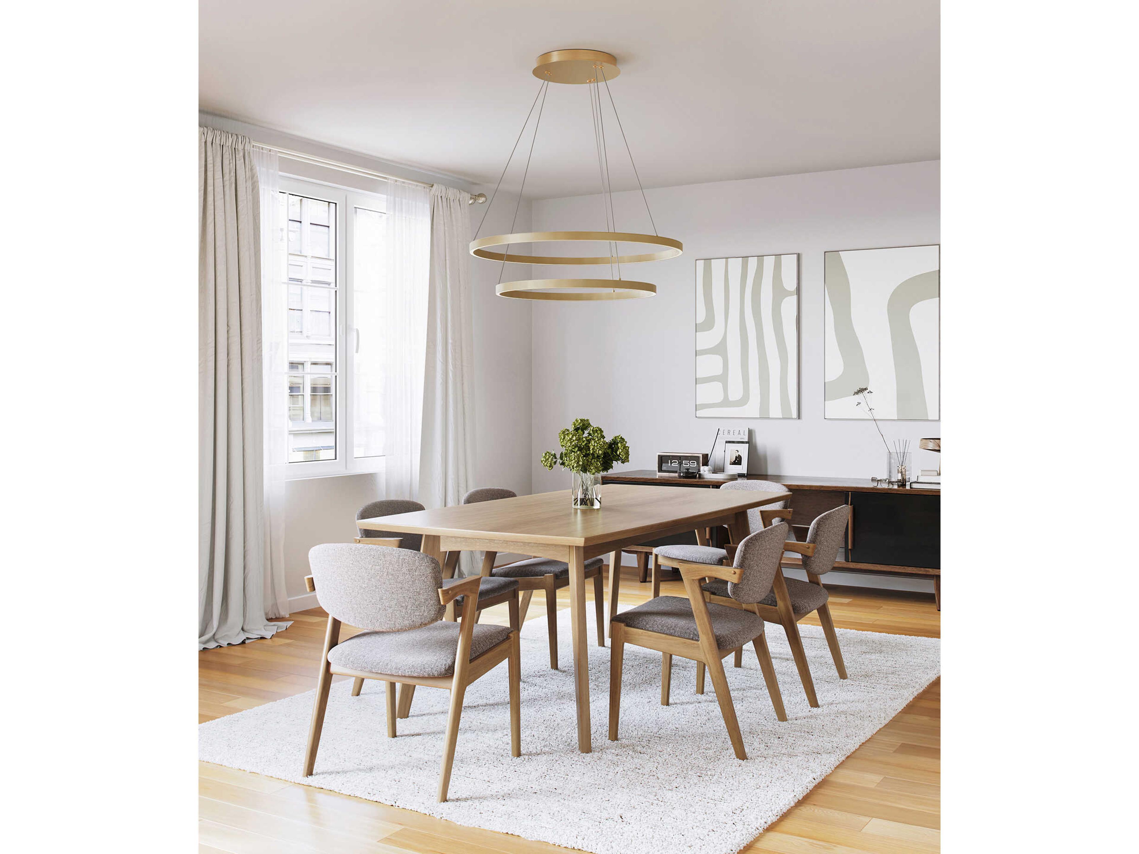 Kuzco Lighting Cerchio Brushed Gold Round Chandelier