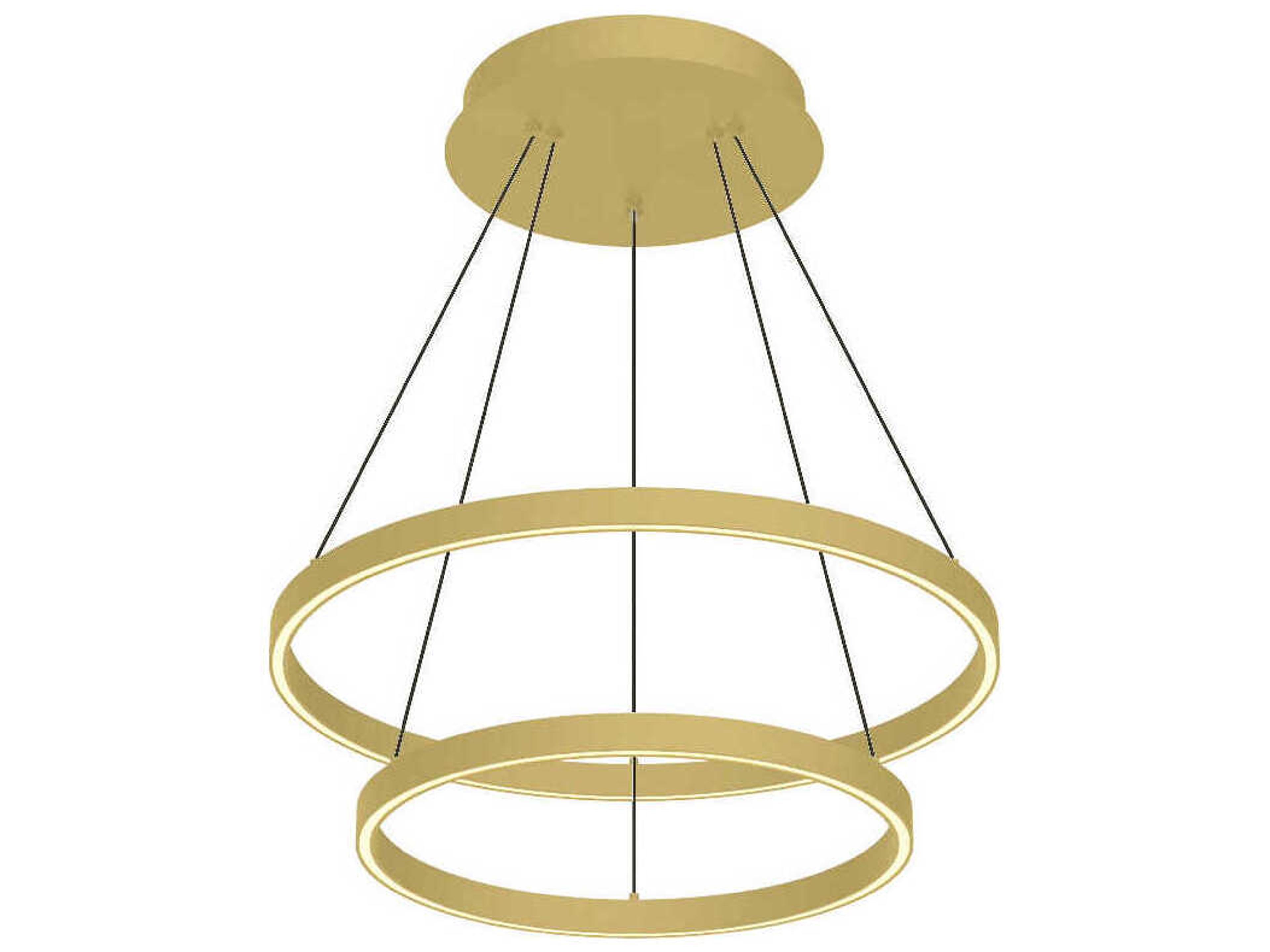 Cerchio Brushed Gold Round Chandelier