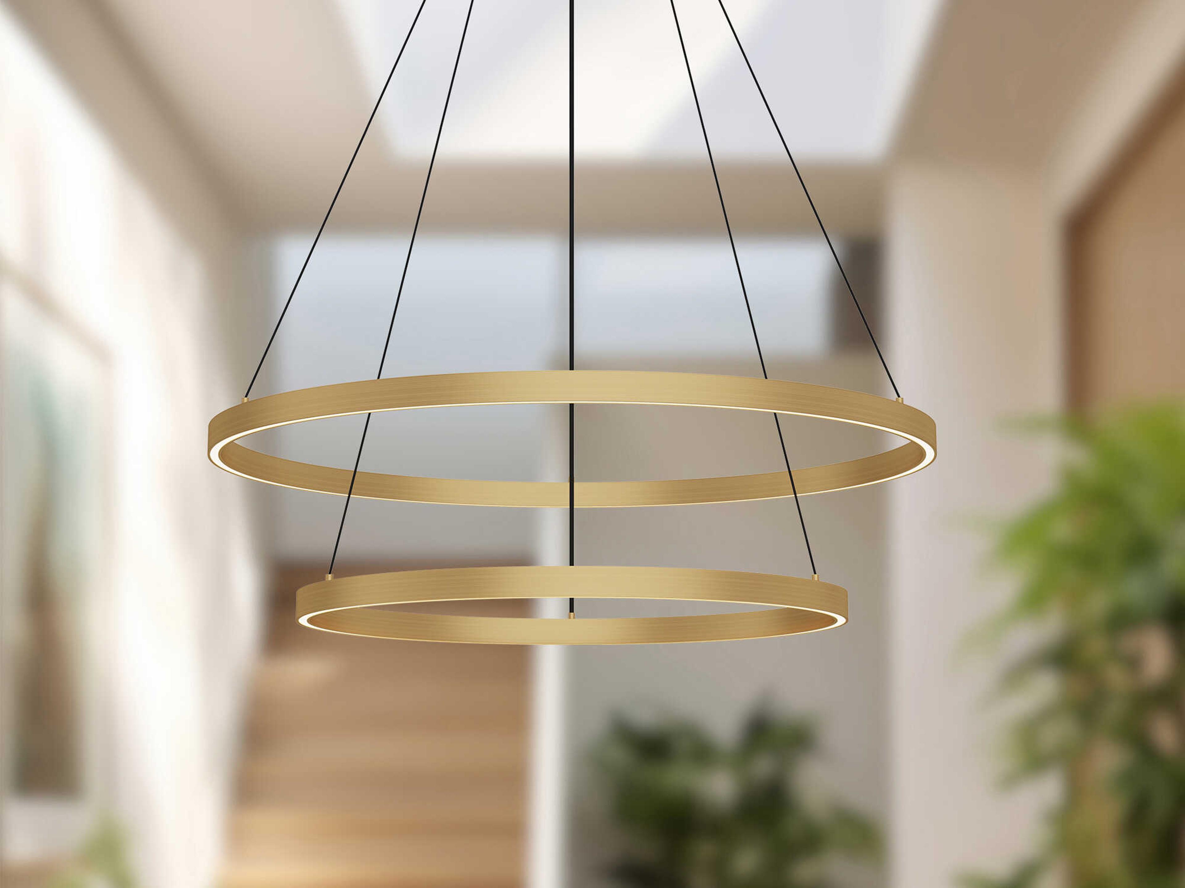 Kuzco Lighting Cerchio Brushed Gold Round Chandelier