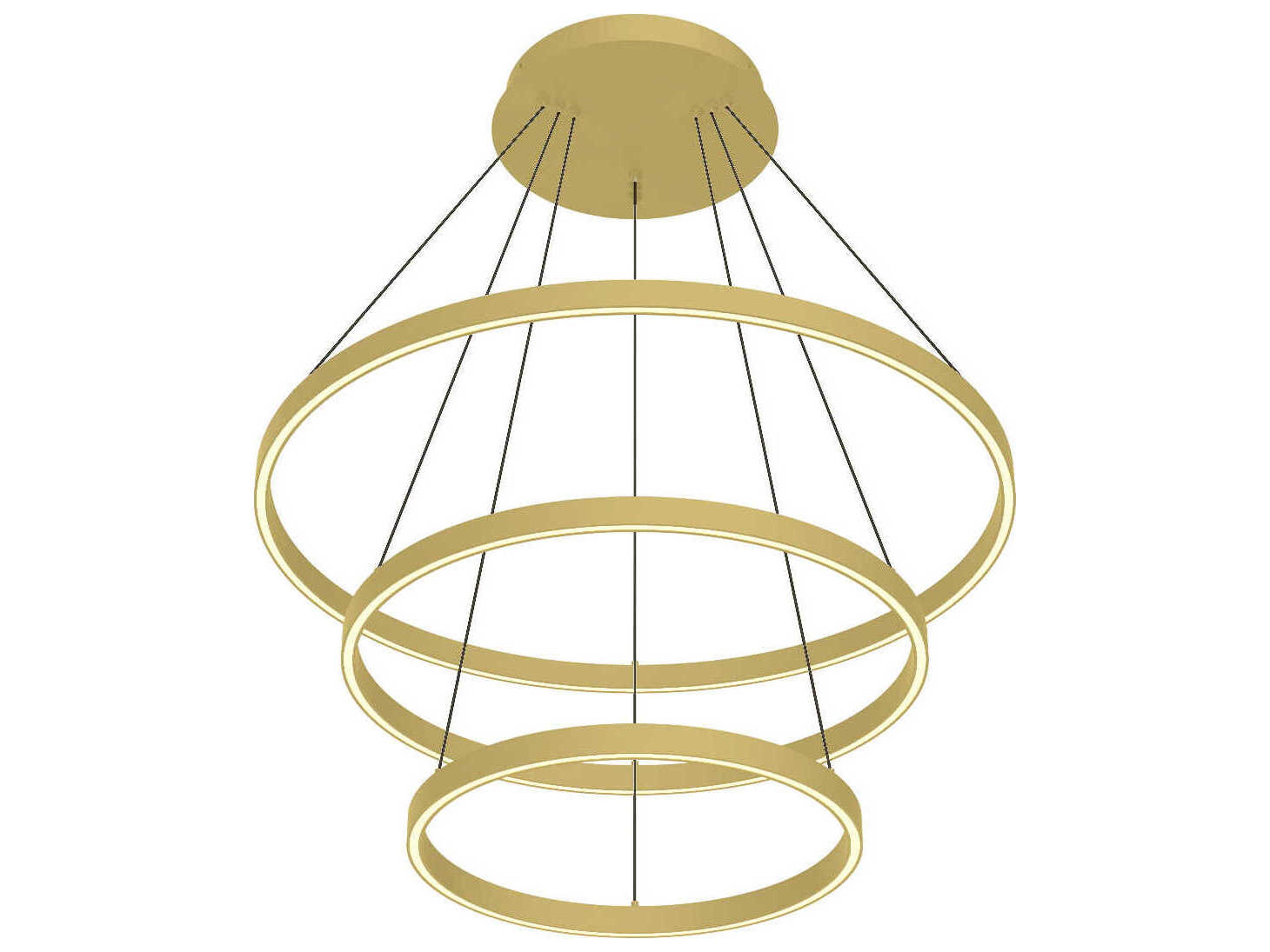 Cerchio Brushed Gold Round Chandelier