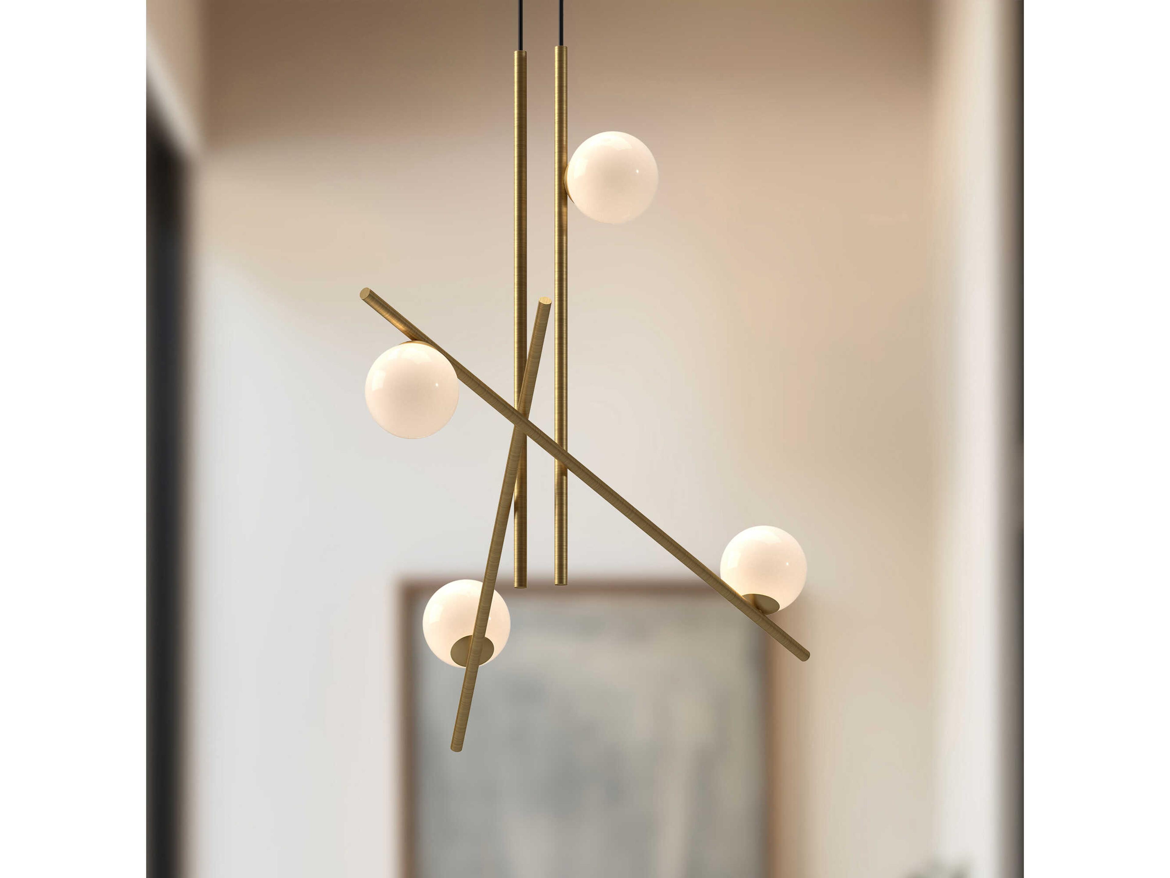Kuzco Lighting Amara Brushed Gold Globe Linear Chandelier