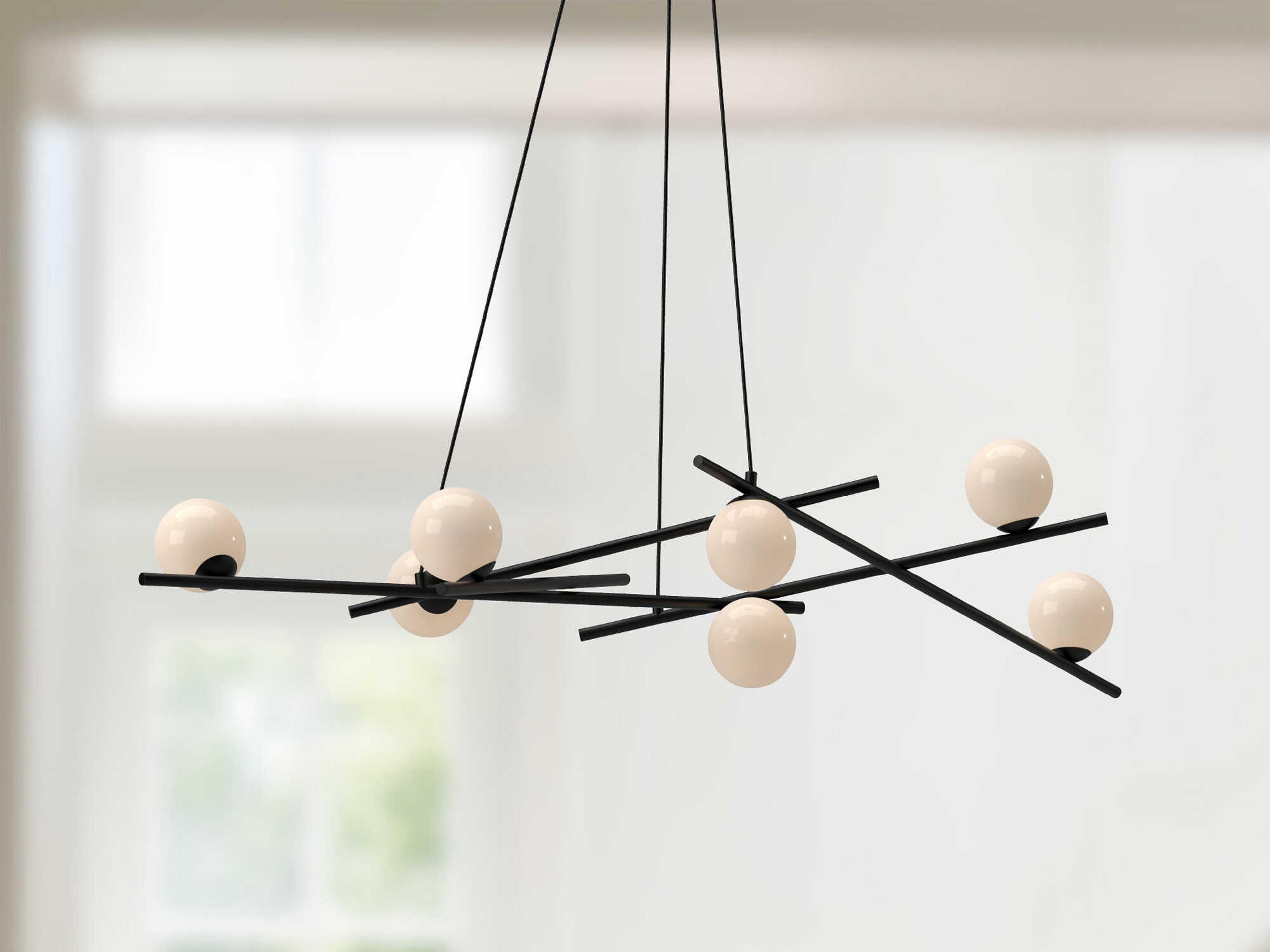 Kuzco Lighting Amara Black Globe Linear Chandelier