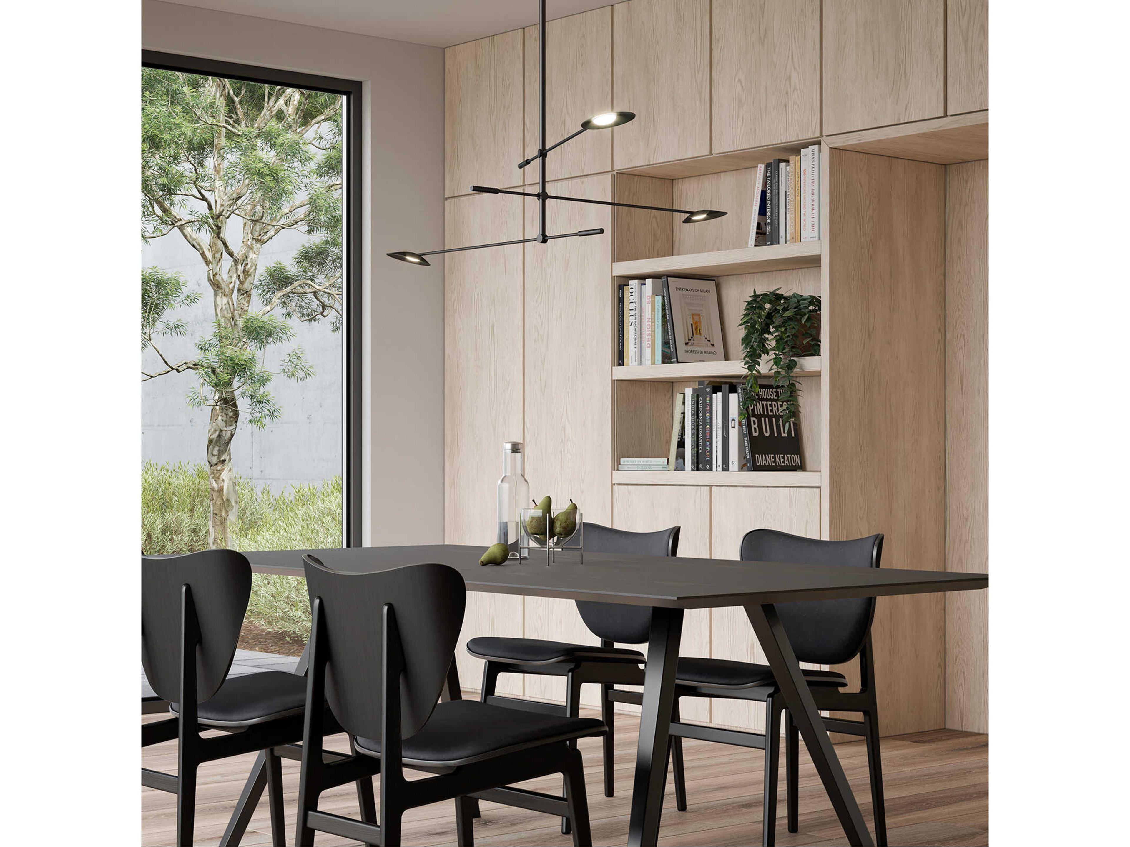 Kuzco Lighting Rotaire Black Linear Chandelier