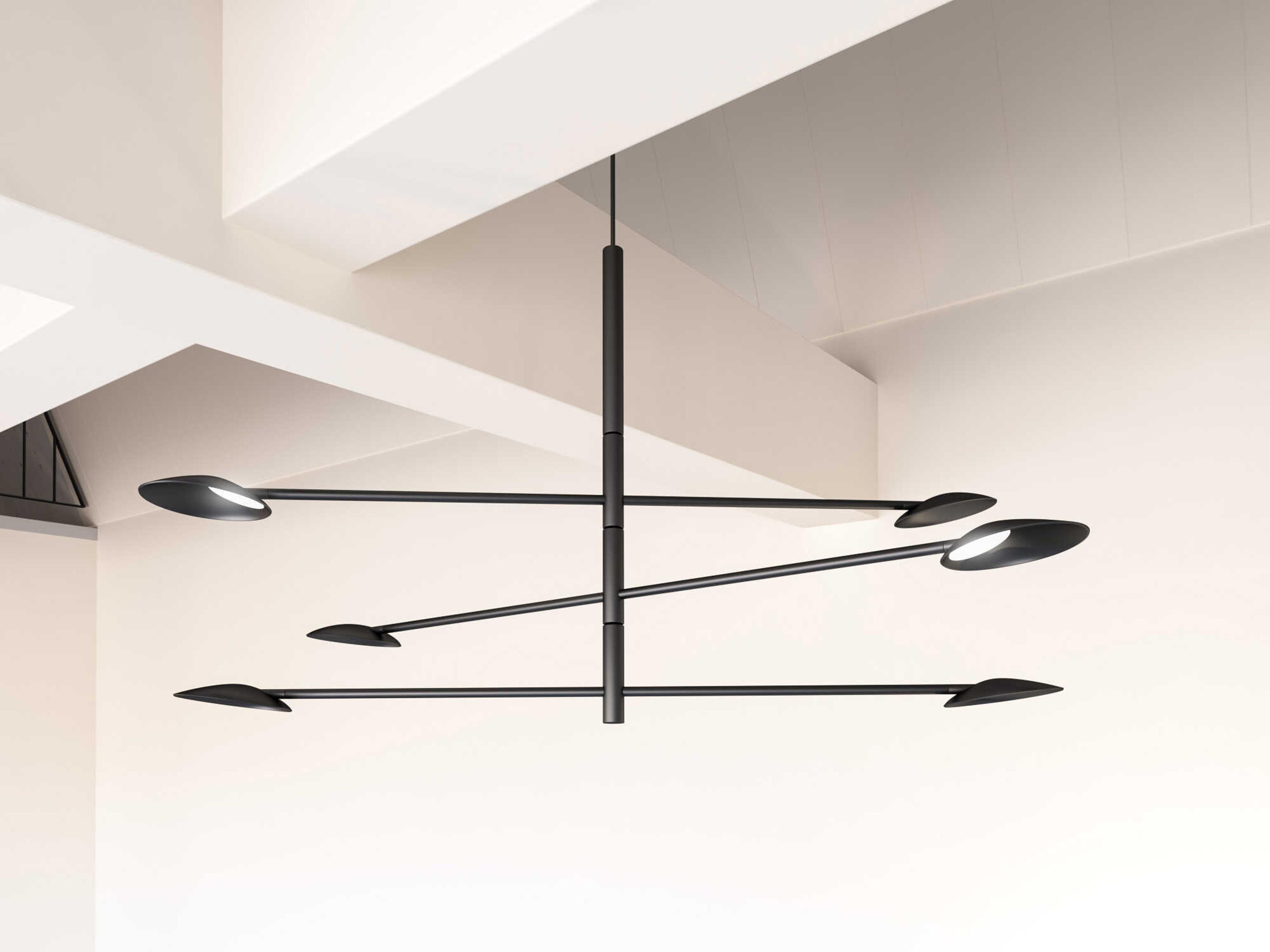 Kuzco Lighting Rotaire Black Linear Chandelier