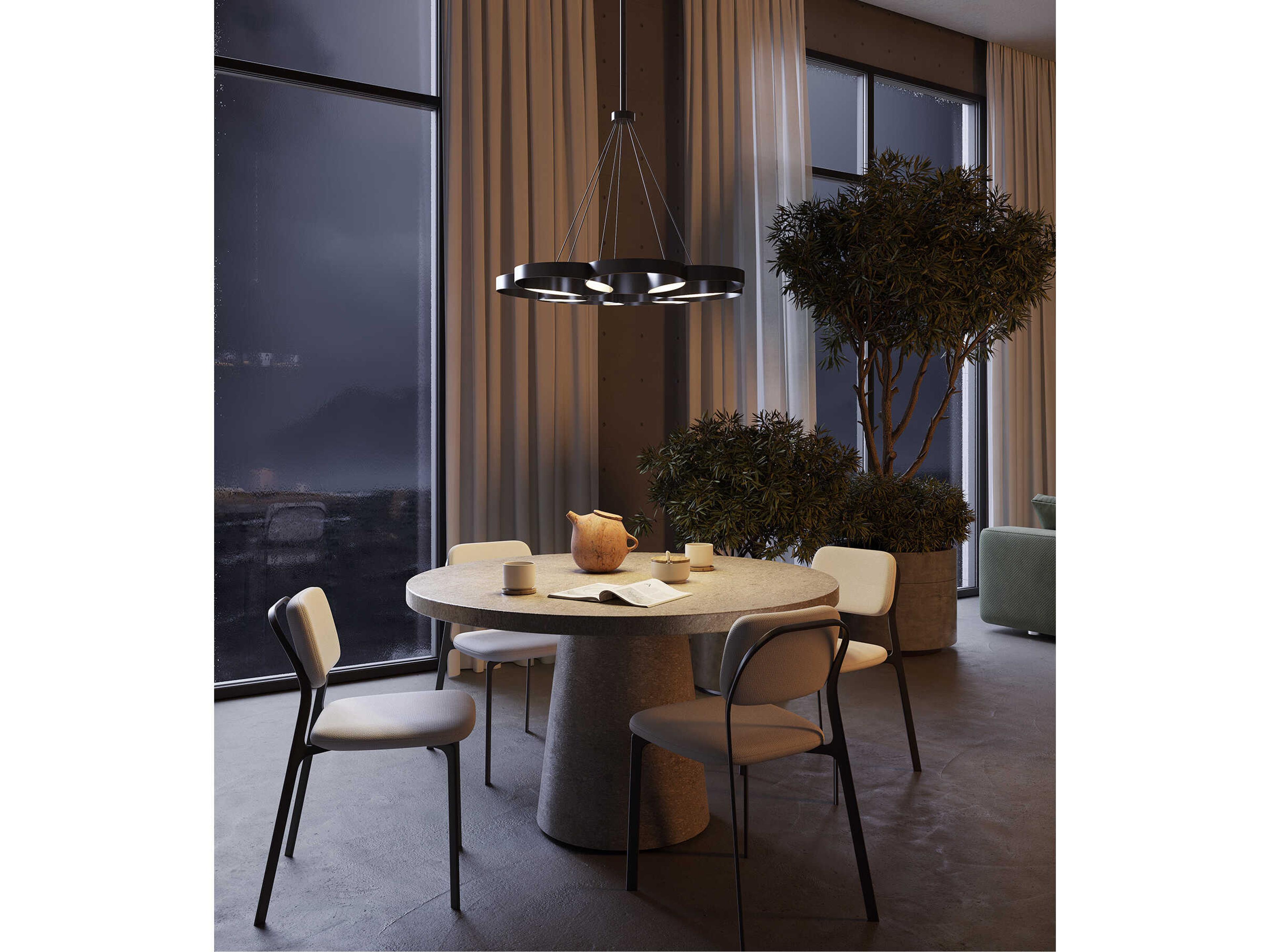 Kuzco Lighting Maestro Black Geometric Chandelier