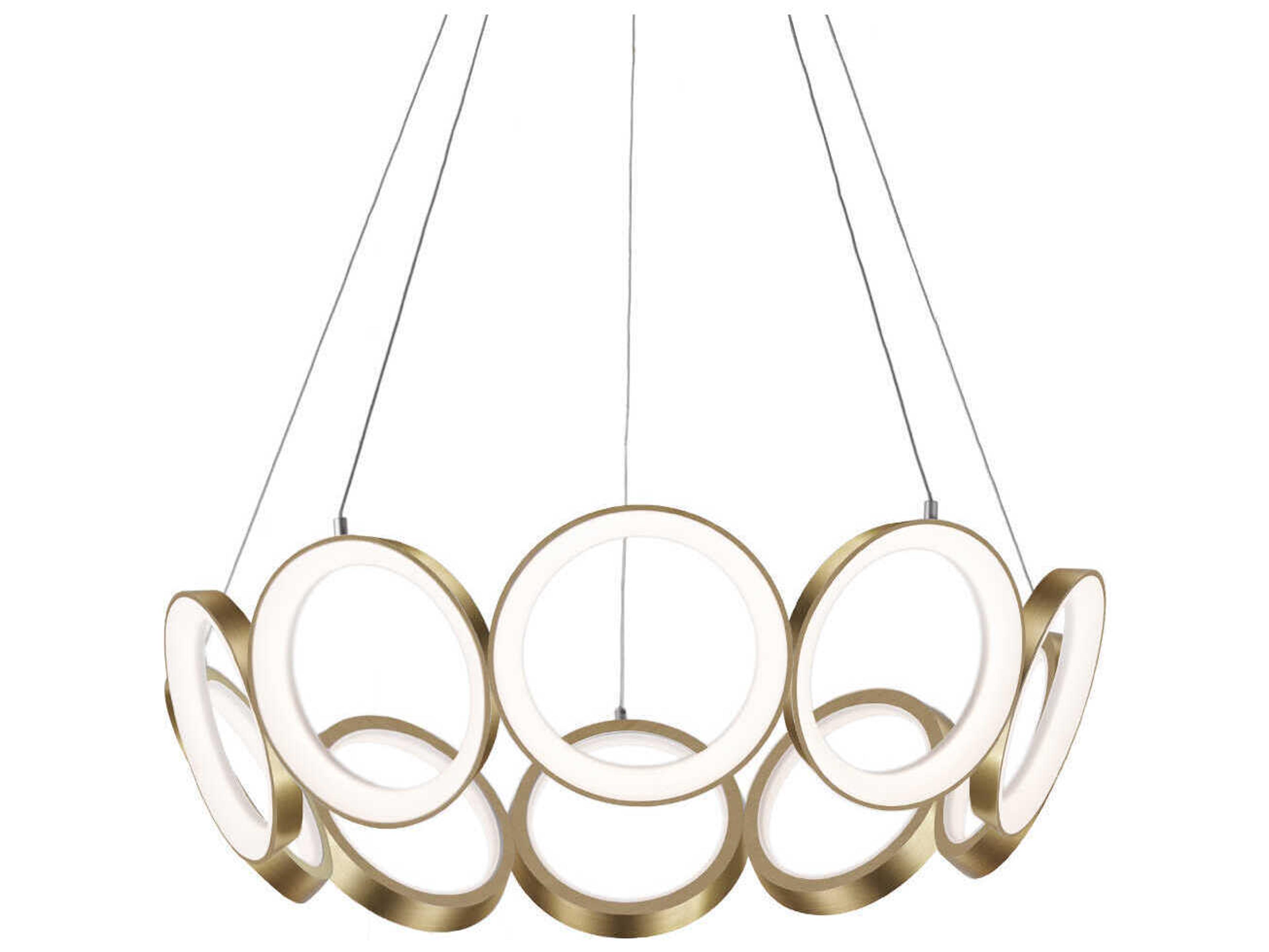 Oros Antique Brass Round Chandelier