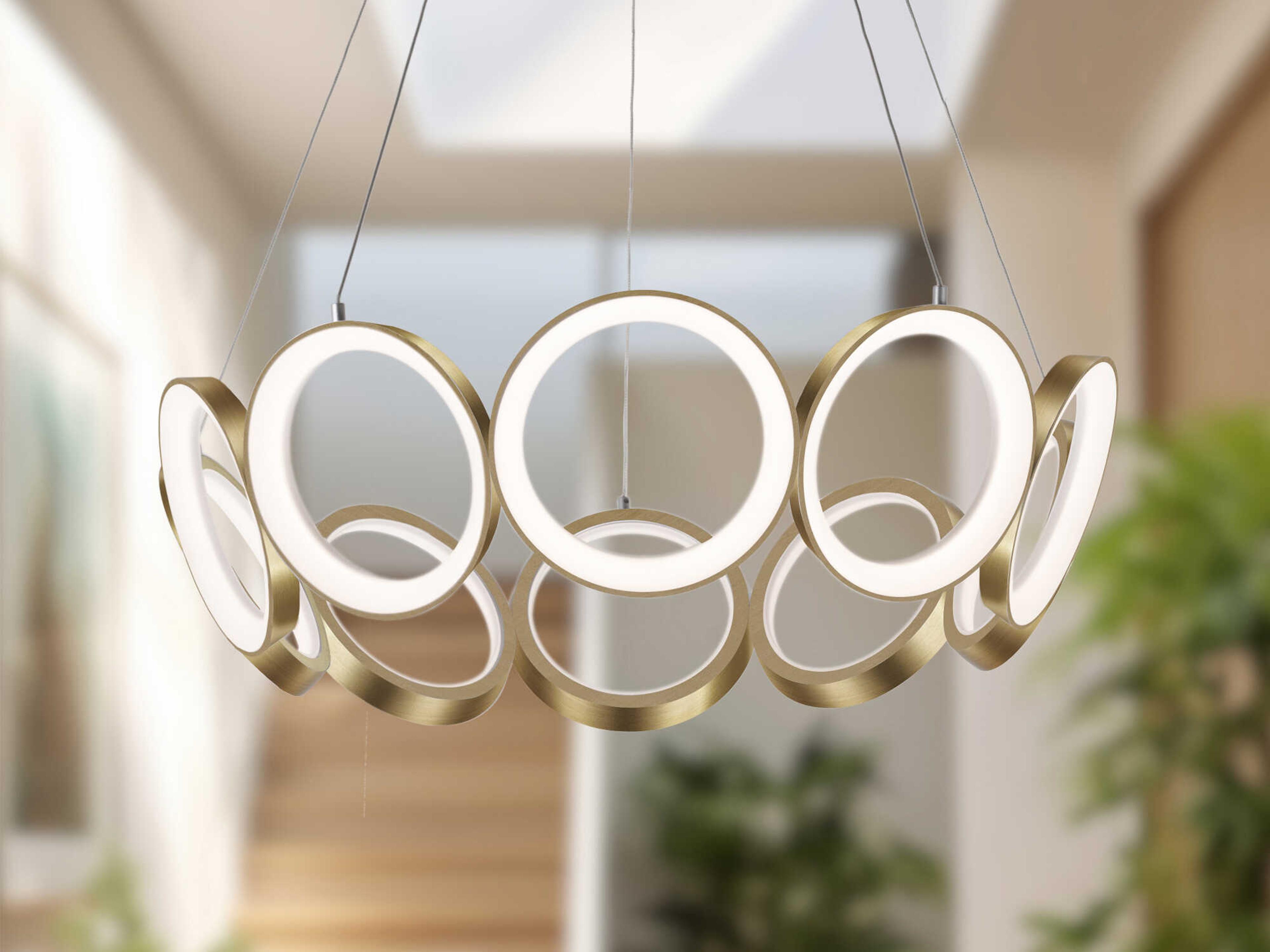 Kuzco Lighting Oros Antique Brass Round Chandelier